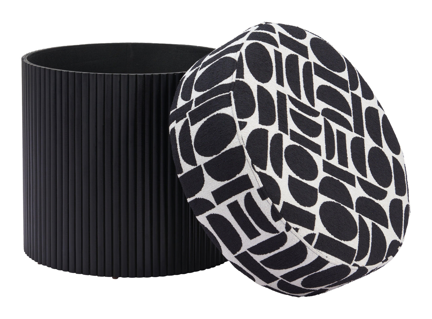 Boto Storage Ottoman Black & White - Disselt Designs