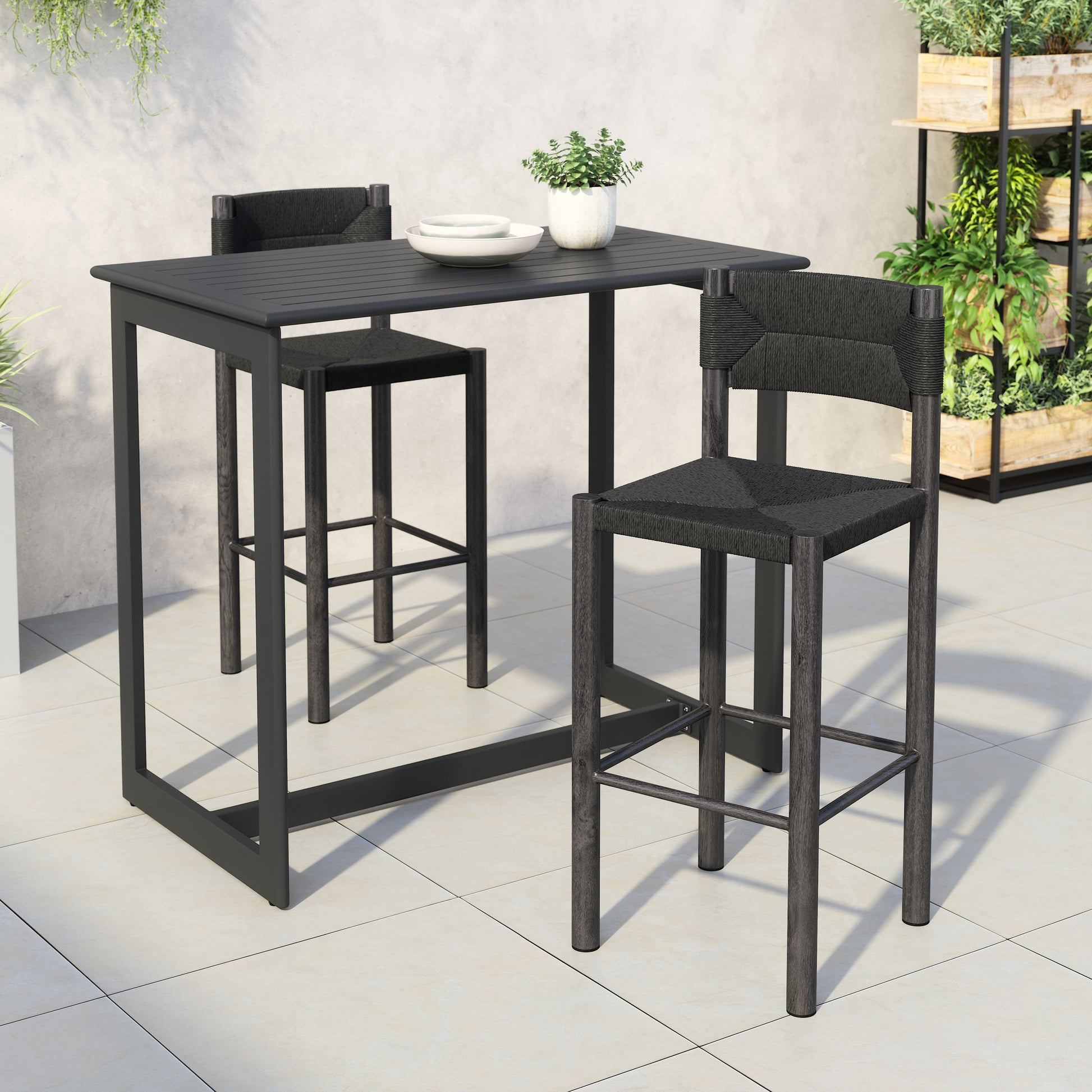 Iska Barstool (Set of 2) Black - Disselt Designs