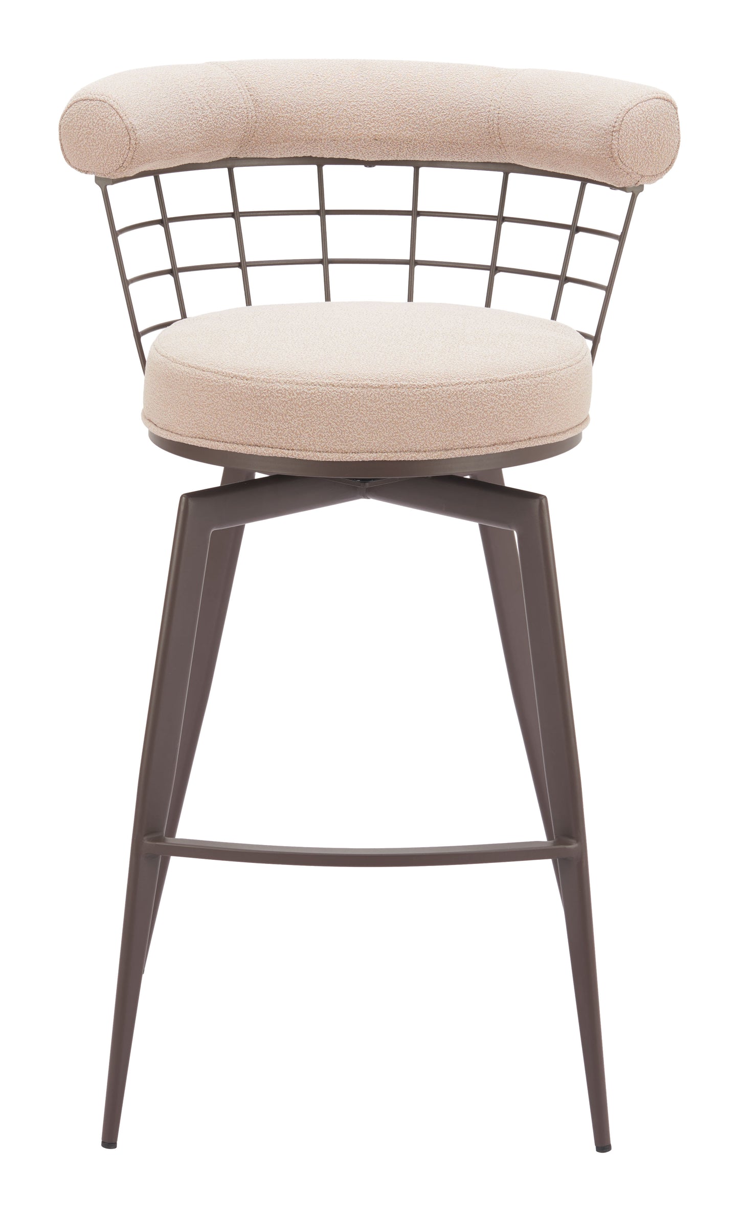 Saku Swivel Barstool Beige & Brown - Disselt Designs