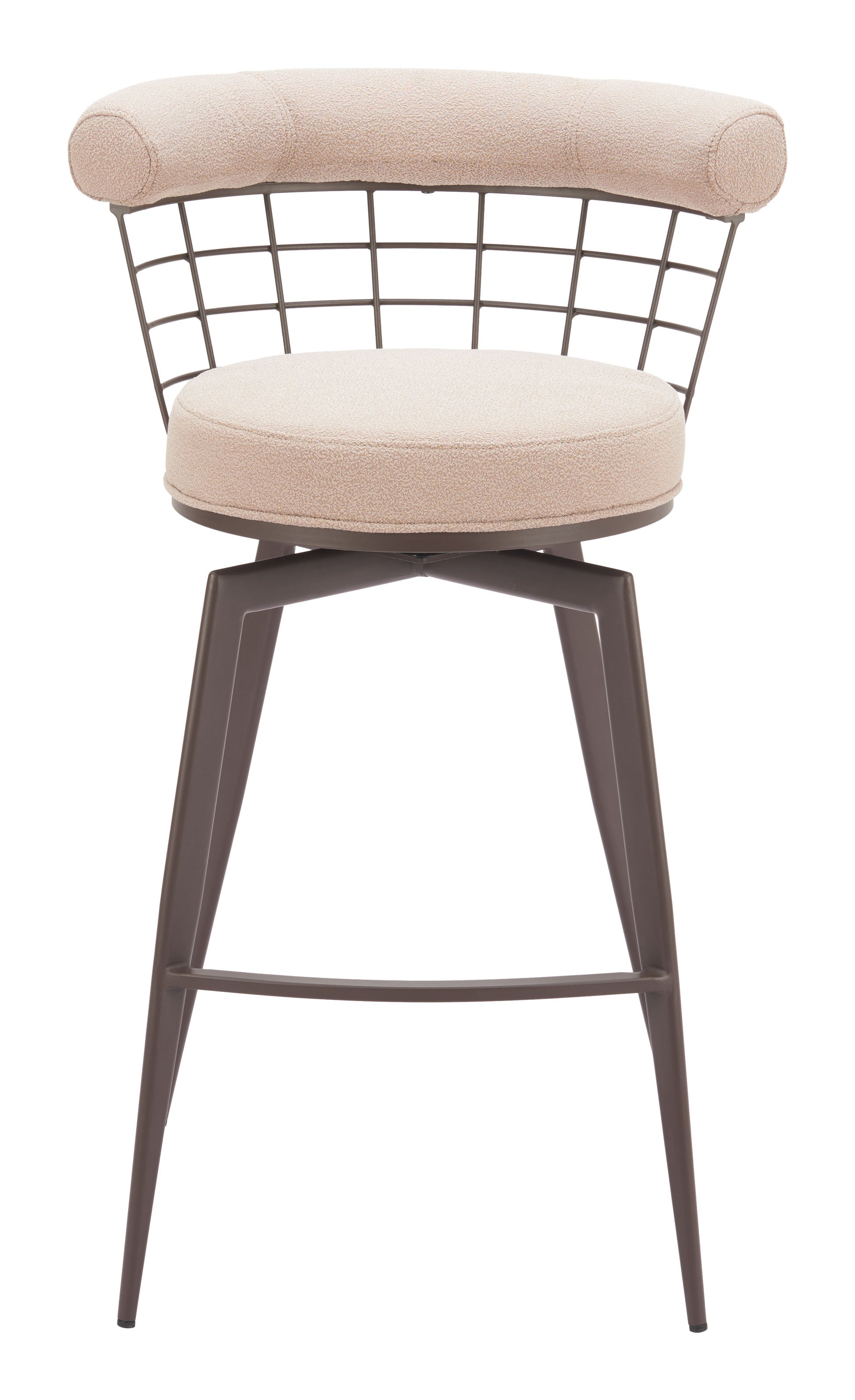 Saku Swivel Barstool Beige & Brown - Disselt Designs