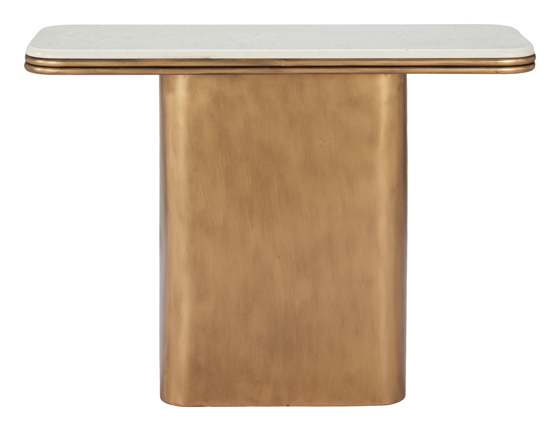 Cher Console Table White & Brass - Disselt Designs