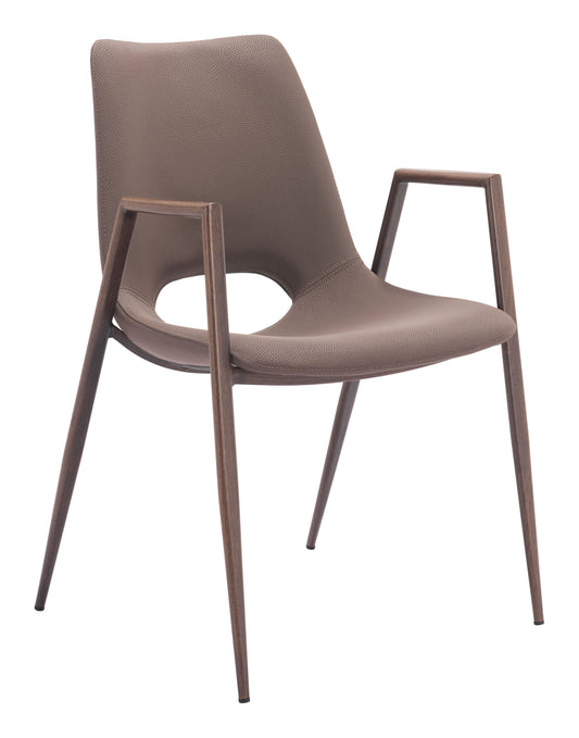 Desi Dining Chair (Set of 2) Brown & Walnut - Disselt Designs