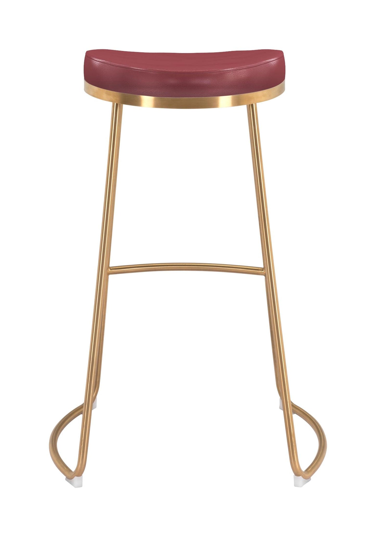 Bree Barstool (Set of 2) Burgundy & Gold - Disselt Designs