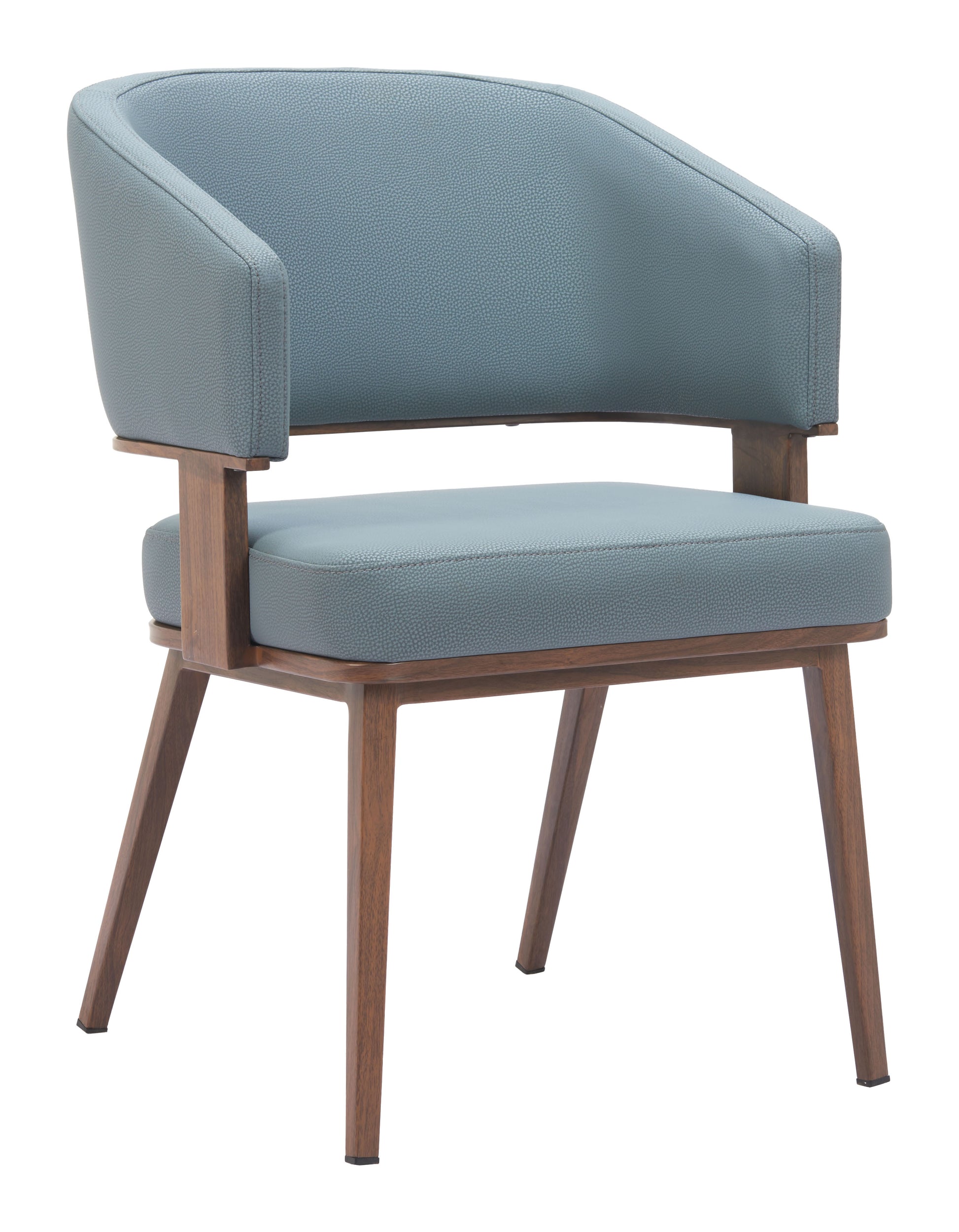 Poise Dining Chair Azure Gray & Walnut - Disselt Designs