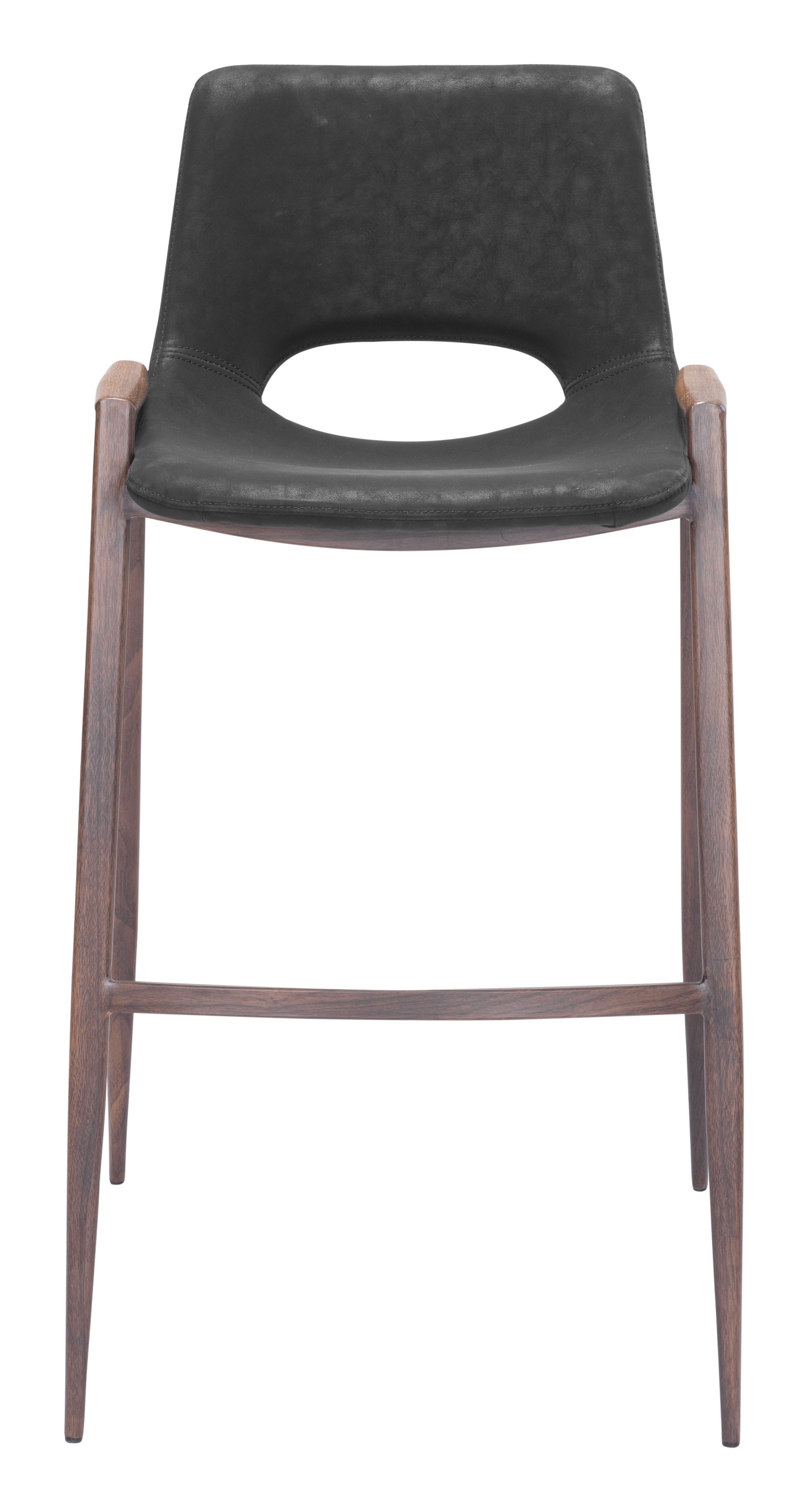 Desi Barstool (Set of 2) Black & Walnut - Disselt Designs
