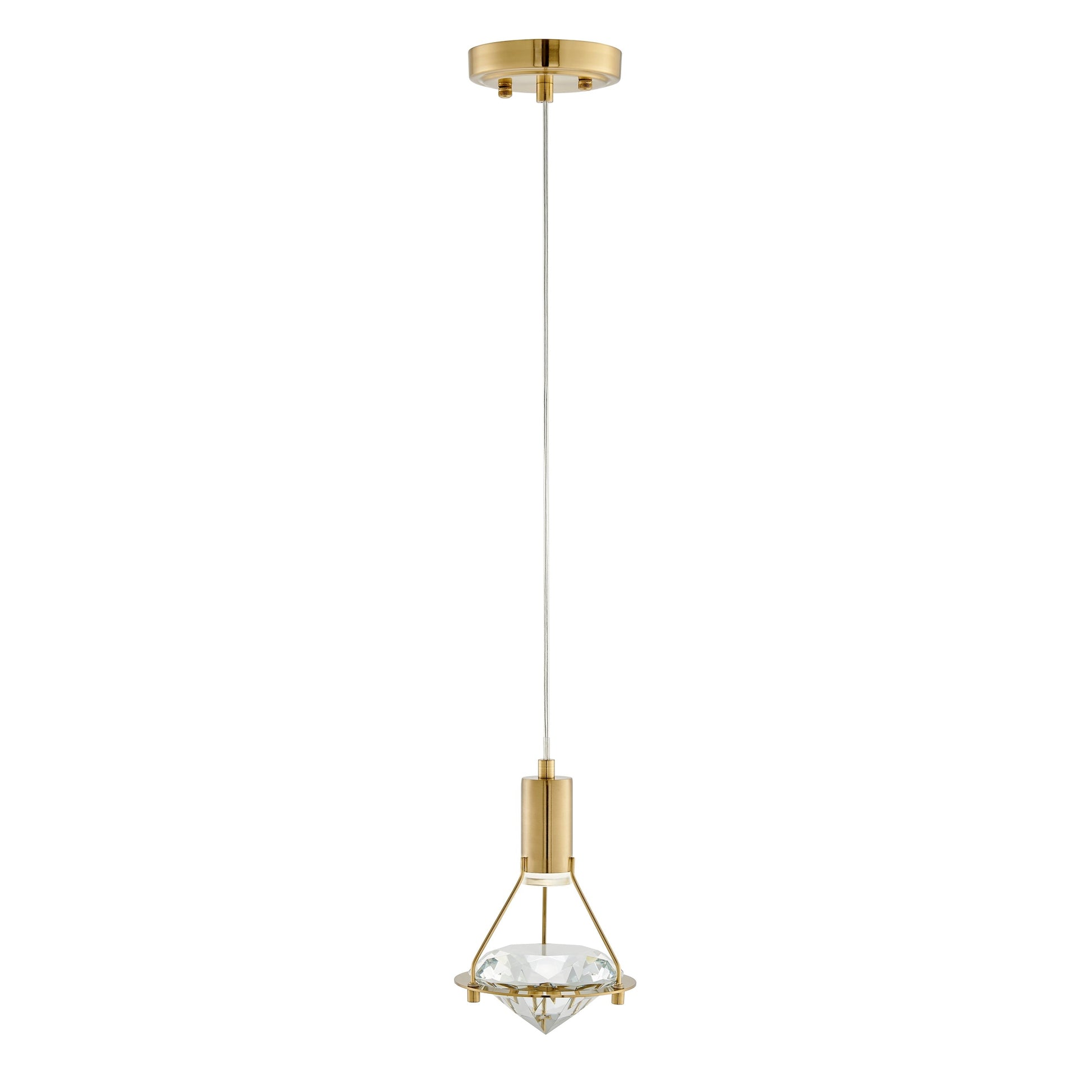 Hollywood Diamond 1 Light Pendant // Gold - Disselt Designs