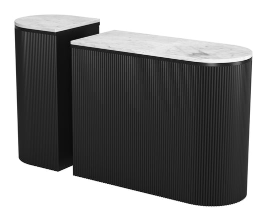 Ormara Console Table Set (2-Piece) White & Black - Disselt Designs