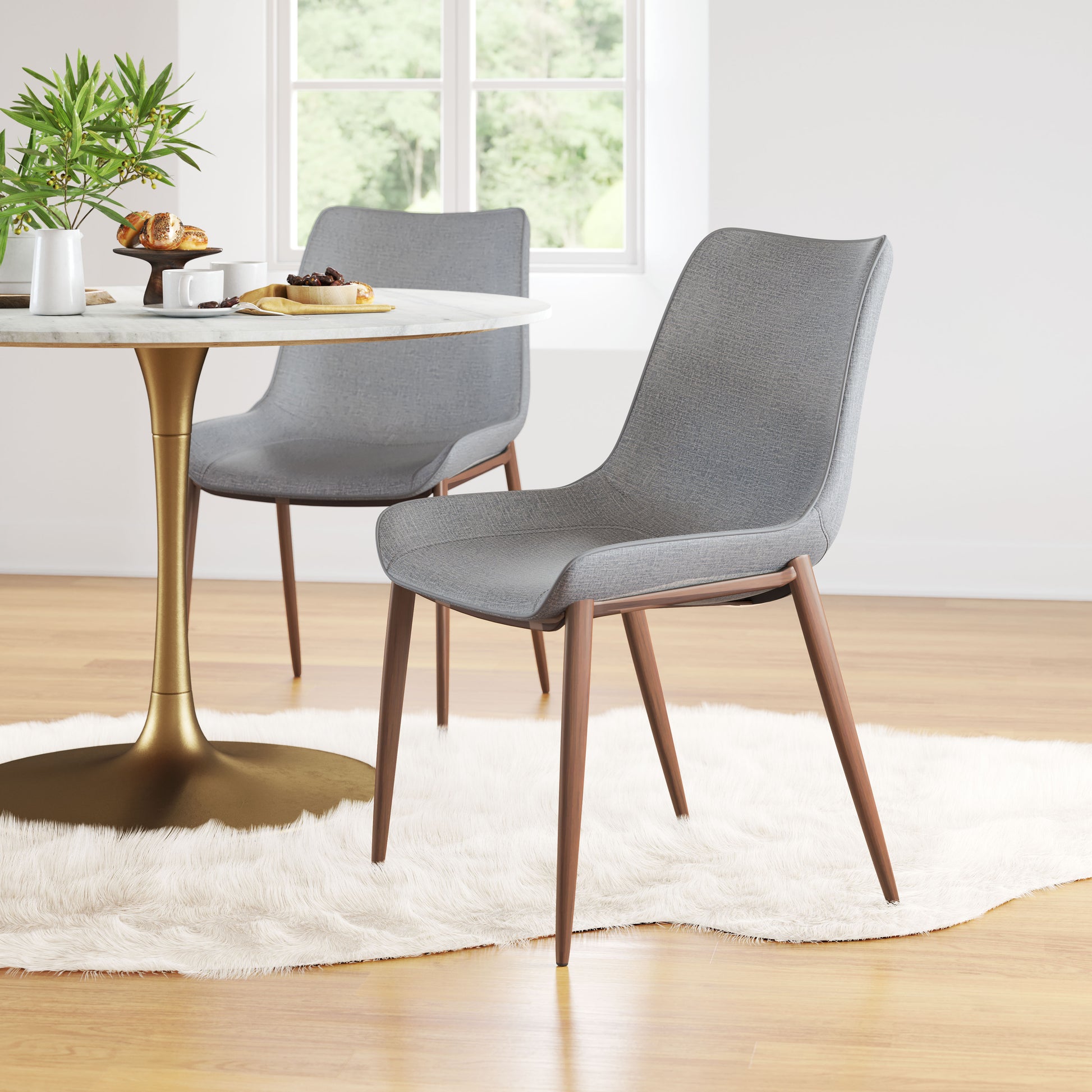 Magnus Dining Chair (Set of 2) Slate Gray & Walnut - Disselt Designs