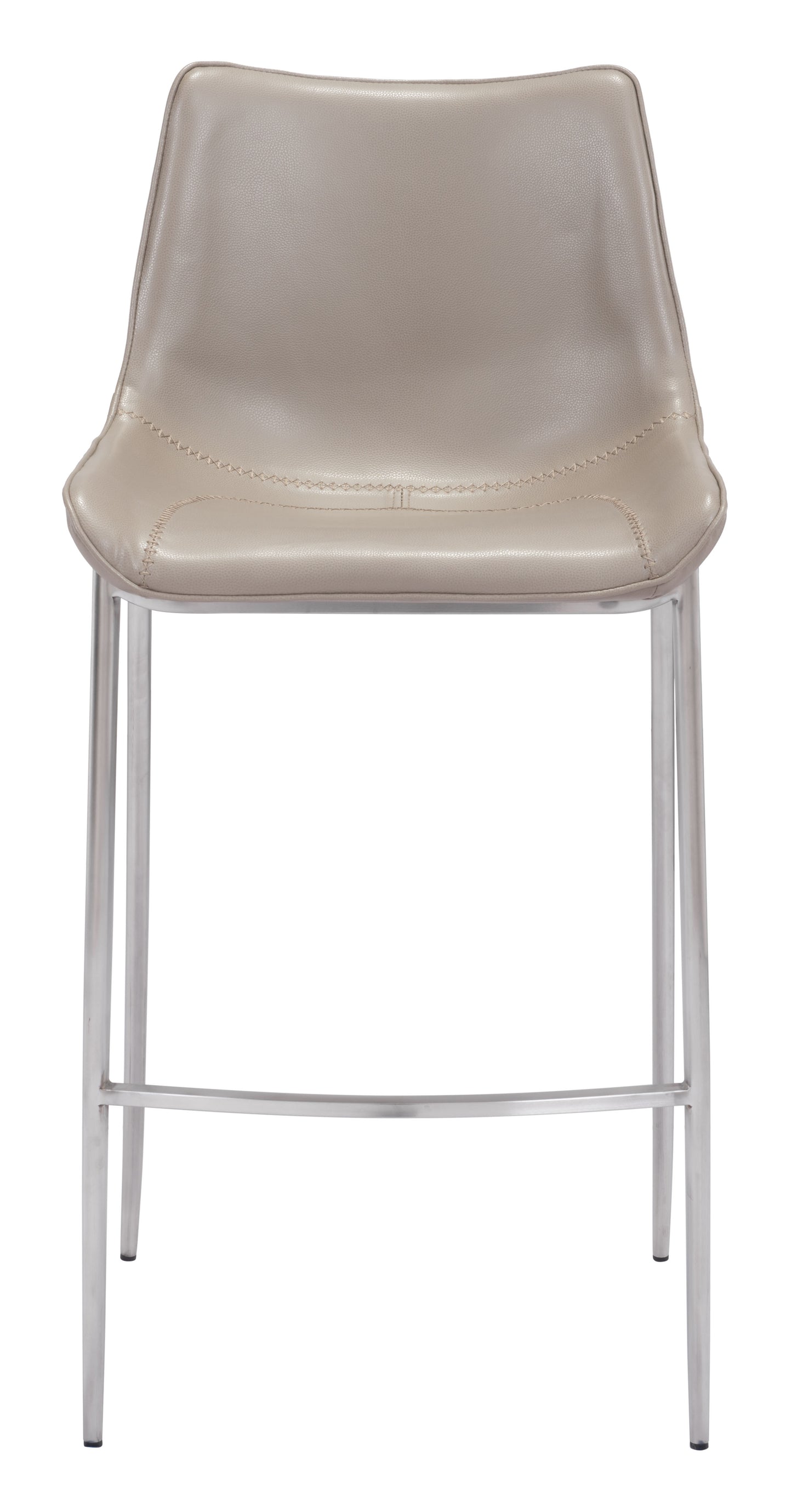 Magnus Barstool (Set of 2) Brown & Silver - Disselt Designs