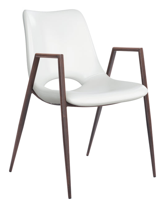 Desi Dining Chair (Set of 2) White & Walnut - Disselt Designs