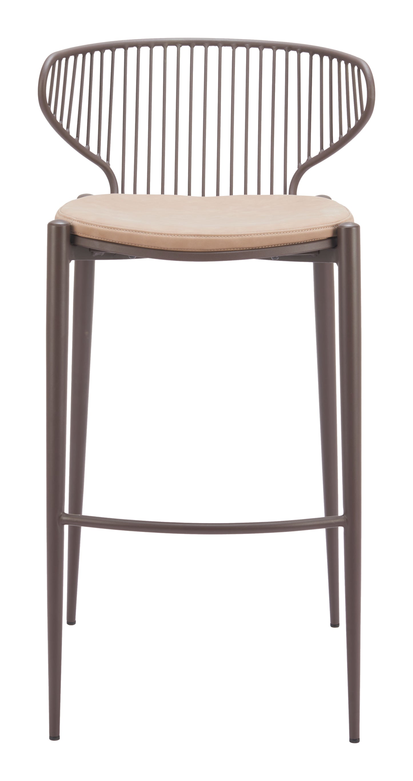 Silues Barstool (Set of 2) Taupe & Brown - Disselt Designs