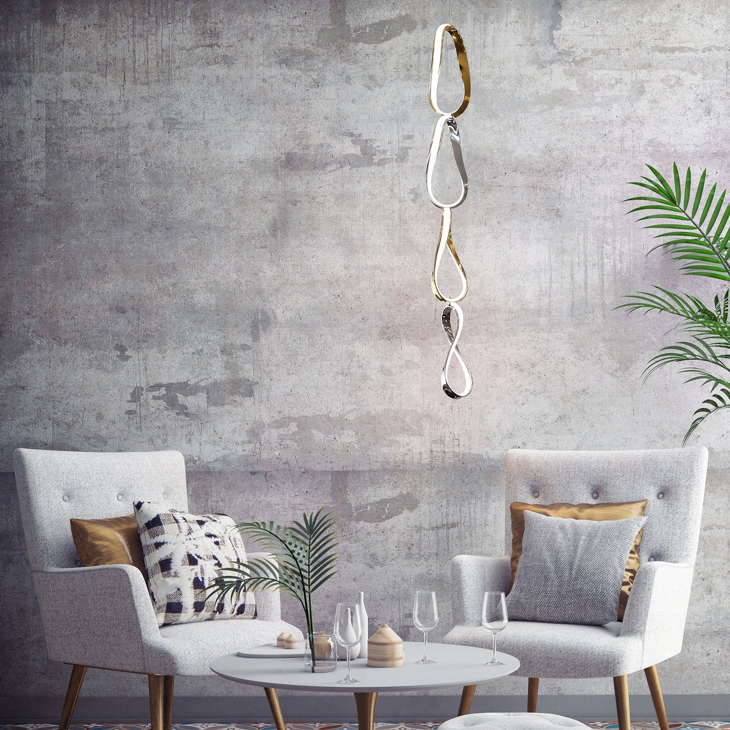 Prague Vertical Chandelier // Gold and Chrome - Disselt Designs