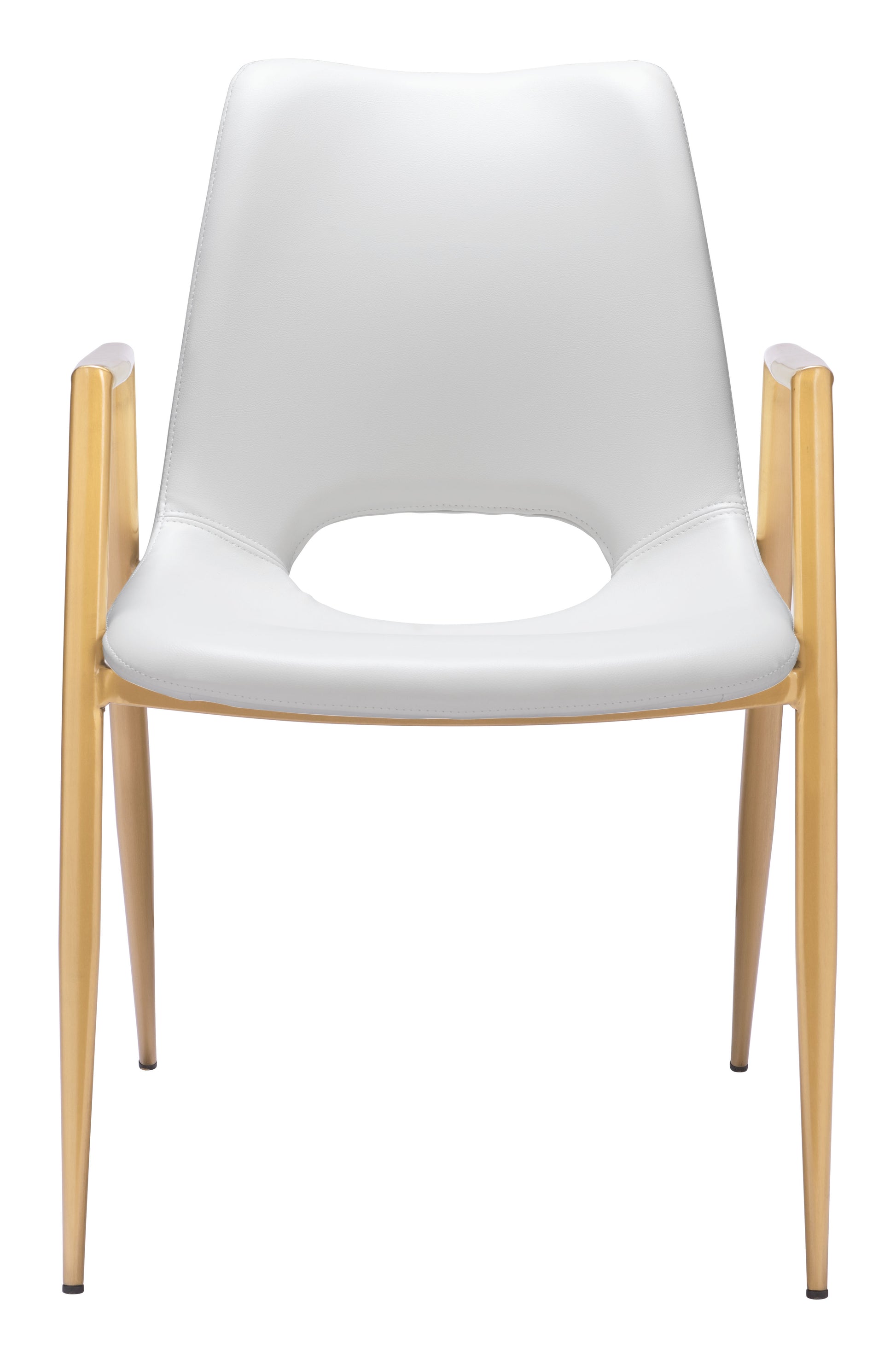 Desi Dining Chair (Set of 2) White & Gold - Disselt Designs