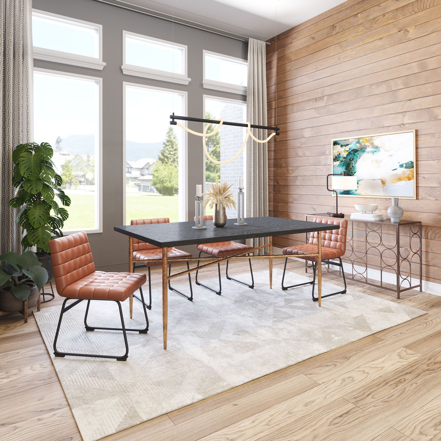 Nida Dining Table Black & Bronze - Disselt Designs