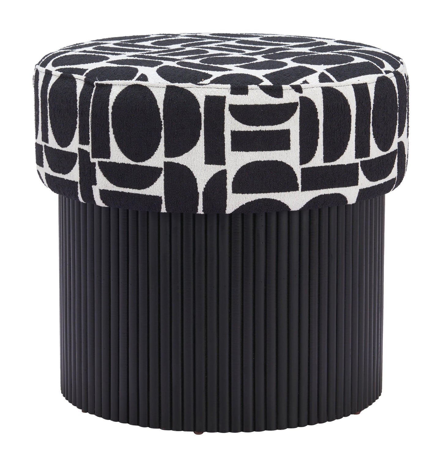 Boto Storage Ottoman Black & White - Disselt Designs