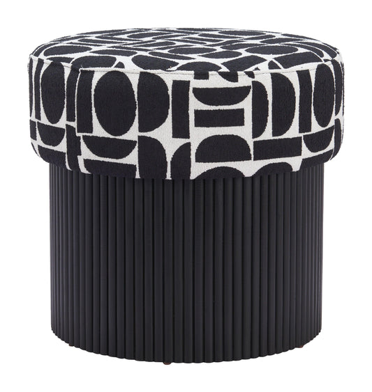 Boto Storage Ottoman Black & White - Disselt Designs