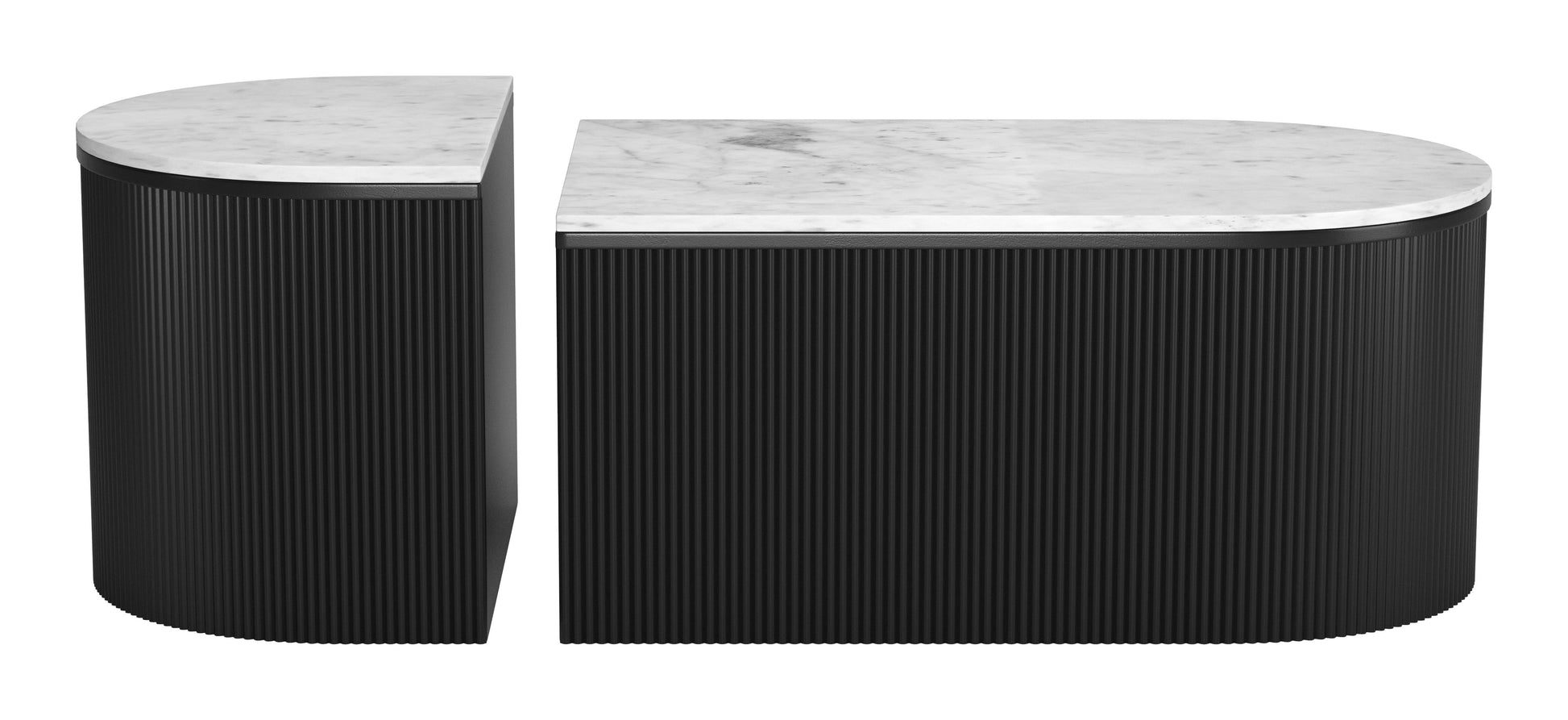 Ormara Coffee Table Set (2-Piece) White & Black - Disselt Designs