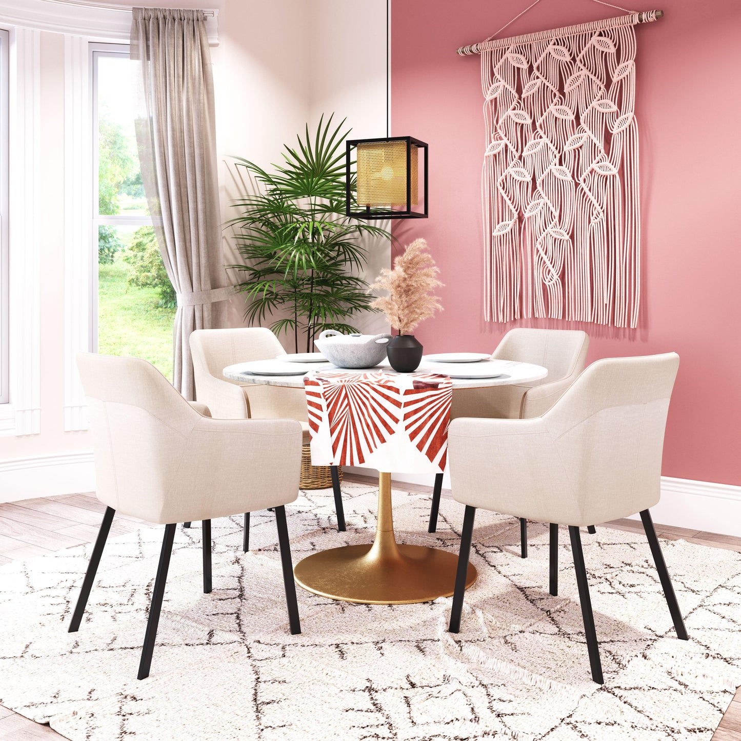Adage Dining Chair (Set of 2) Beige - Disselt Designs