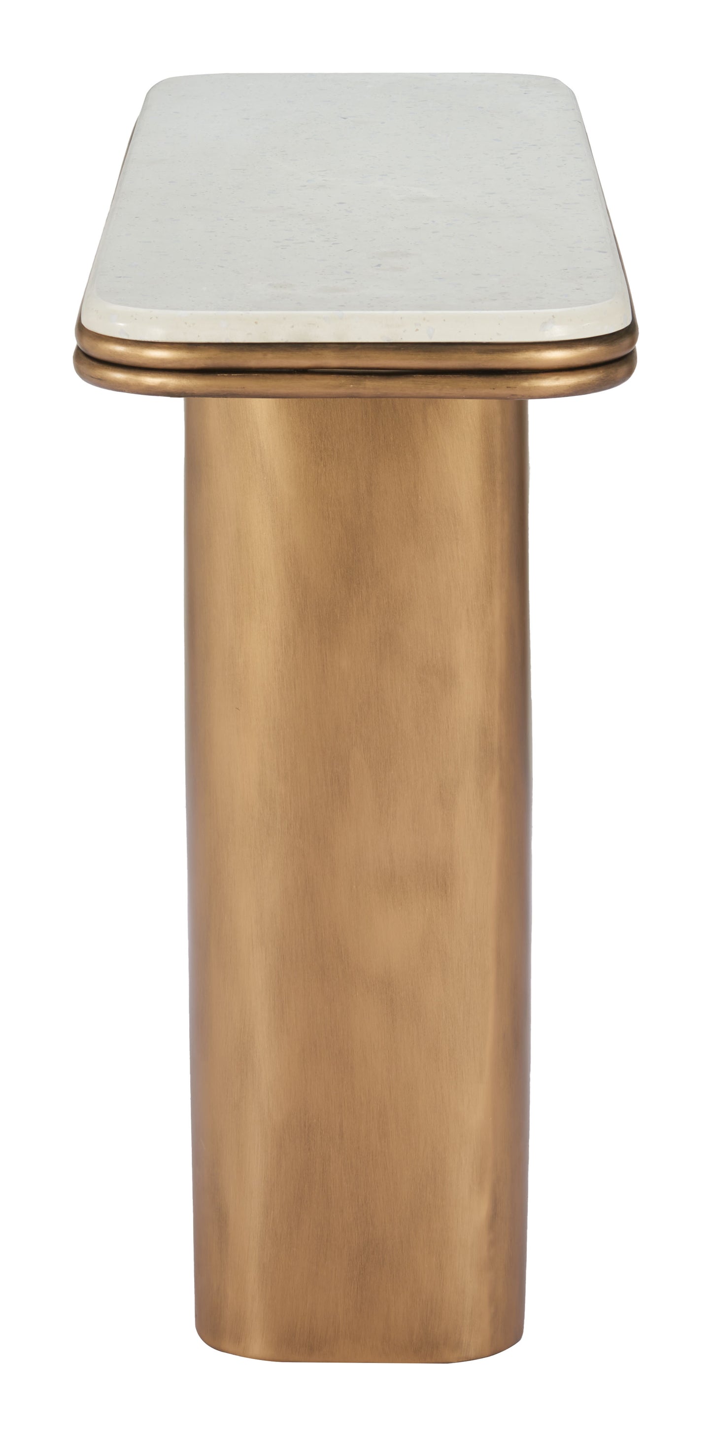 Cher Console Table White & Brass - Disselt Designs