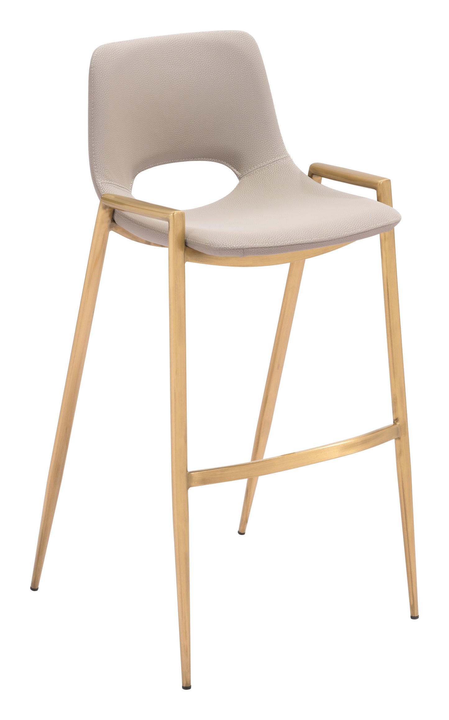 Desi Barstool (Set of 2) Beige & Gold - Disselt Designs