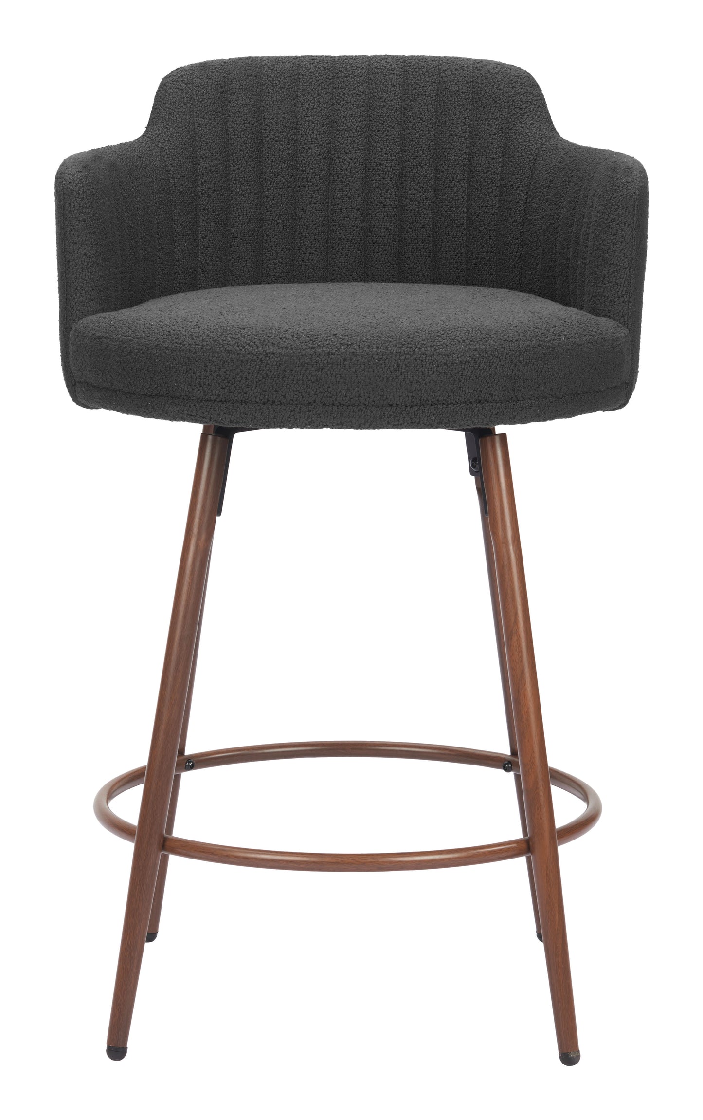 Kono Swivel Counter Stool (Set of 2) Black & Walnut - Disselt Designs