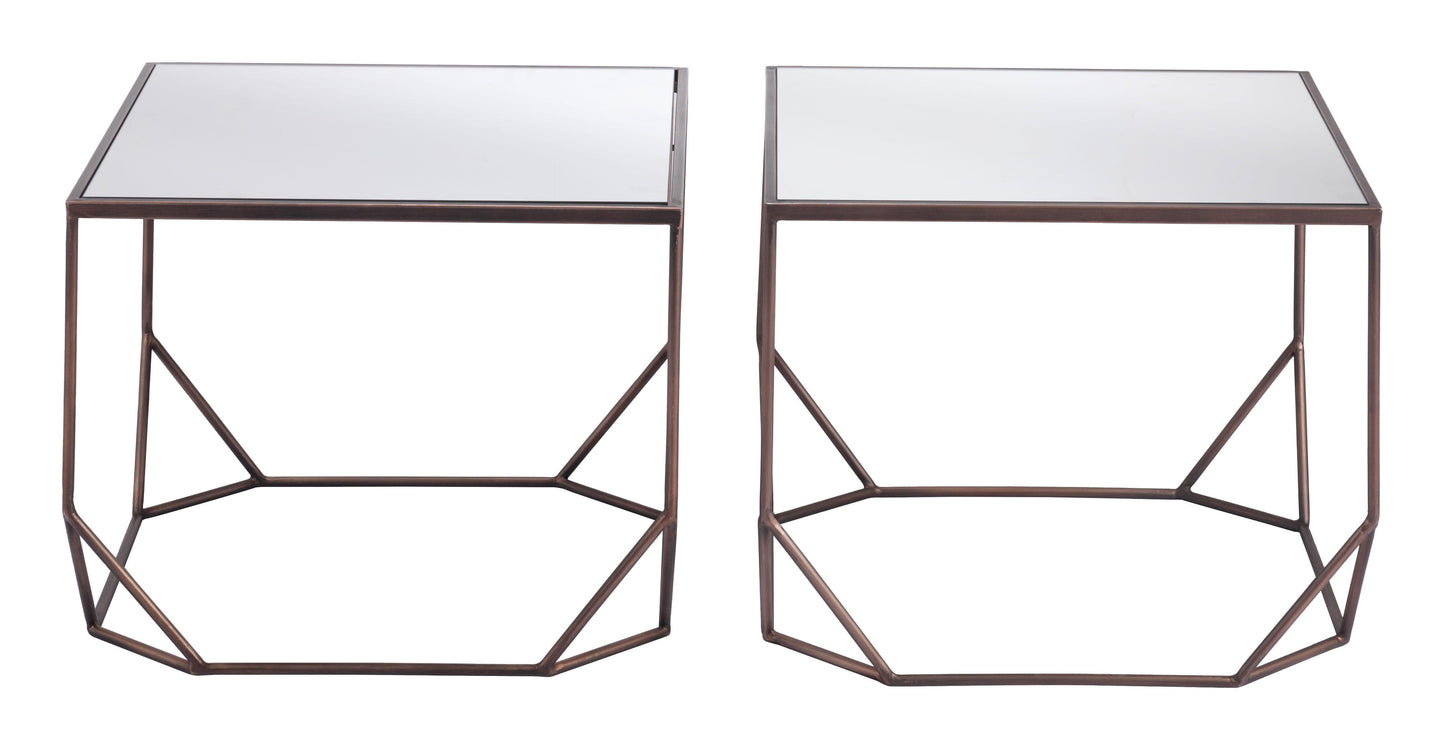 Arzon Coffee Table Set (2-Piece) Bronze - Disselt Designs