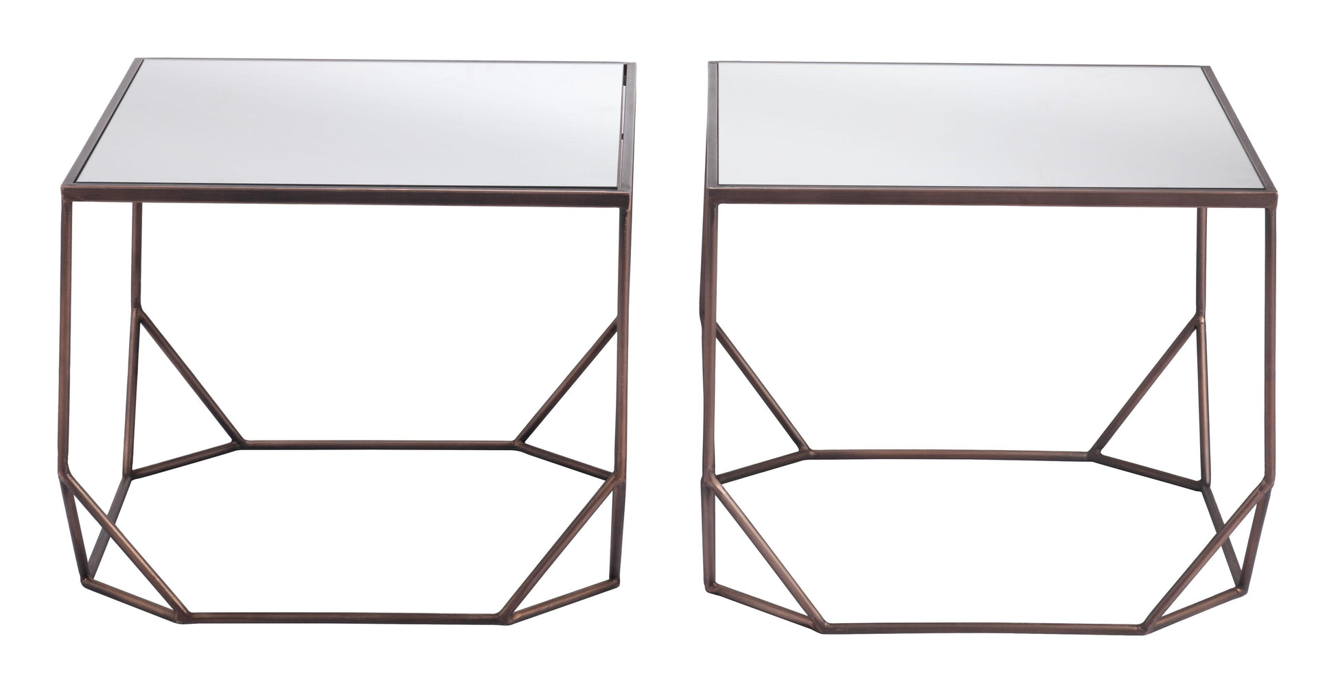 Arzon Coffee Table Set (2-Piece) Bronze - Disselt Designs
