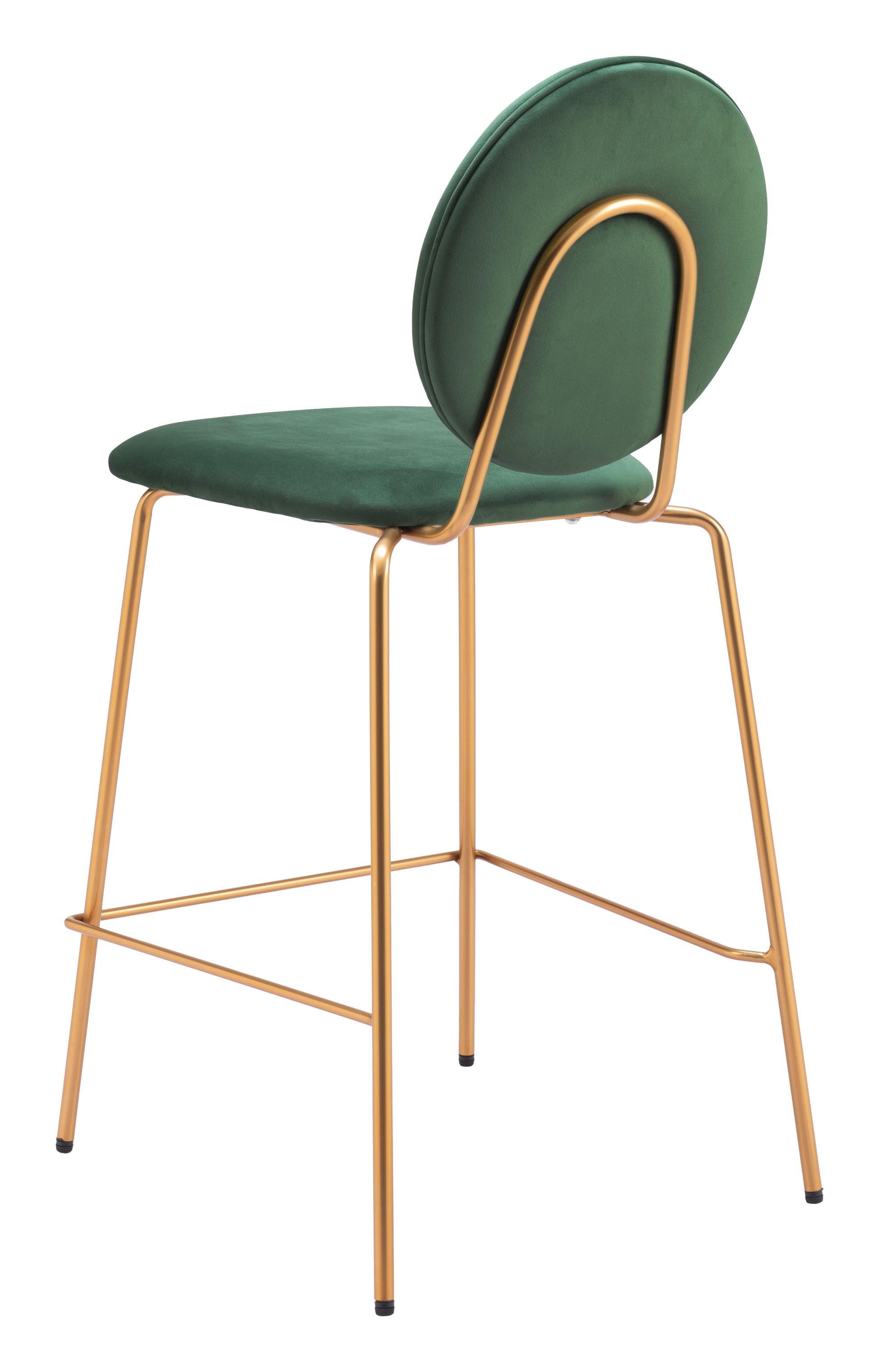 Odessa Counter Stool (Set of 2) Green & Gold - Disselt Designs