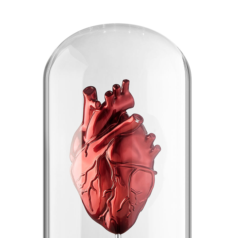 Heart in a Box Resin and Glass LED Sculpture - Disselt Designs