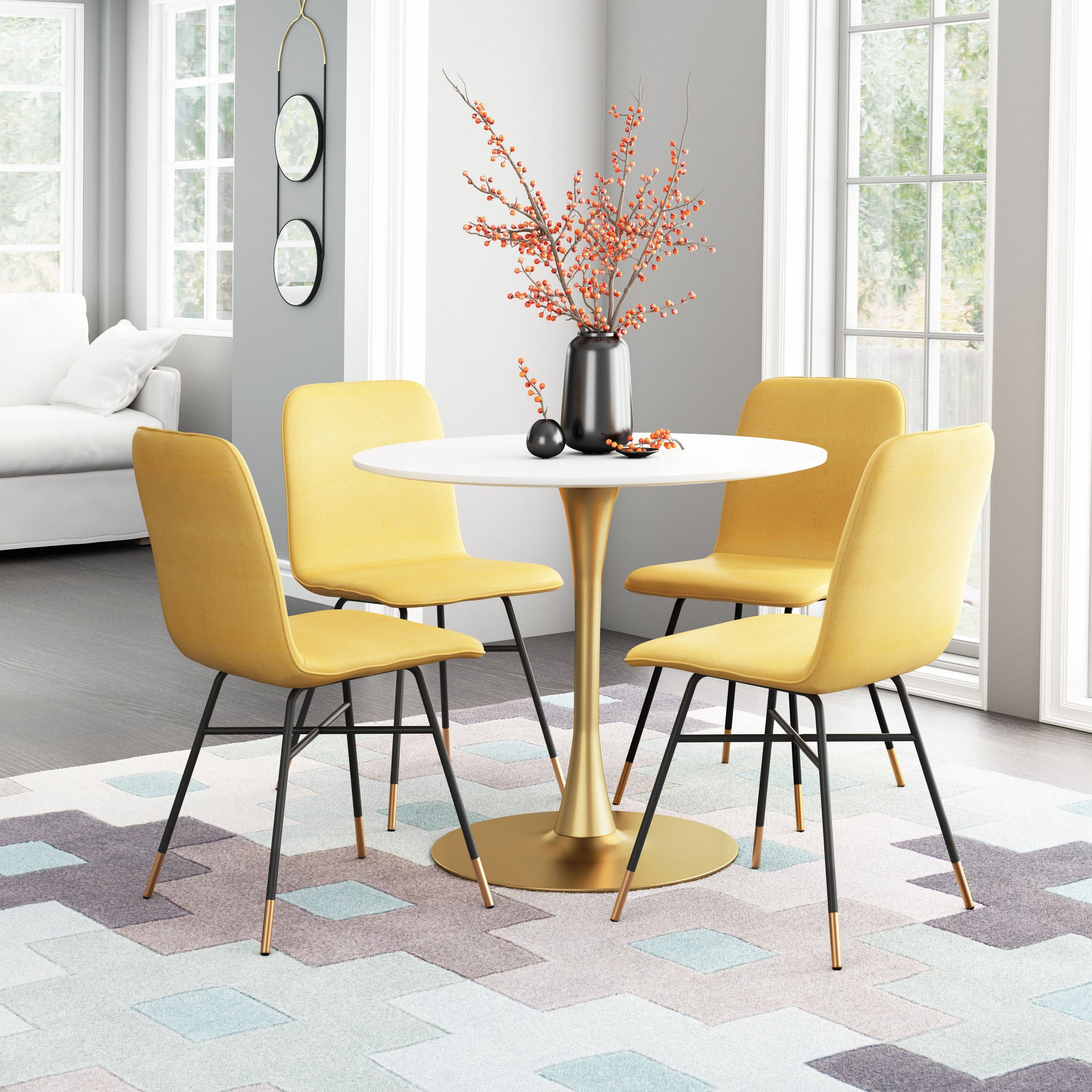 Var Dining Chair (Set of 2) Yellow - Disselt Designs