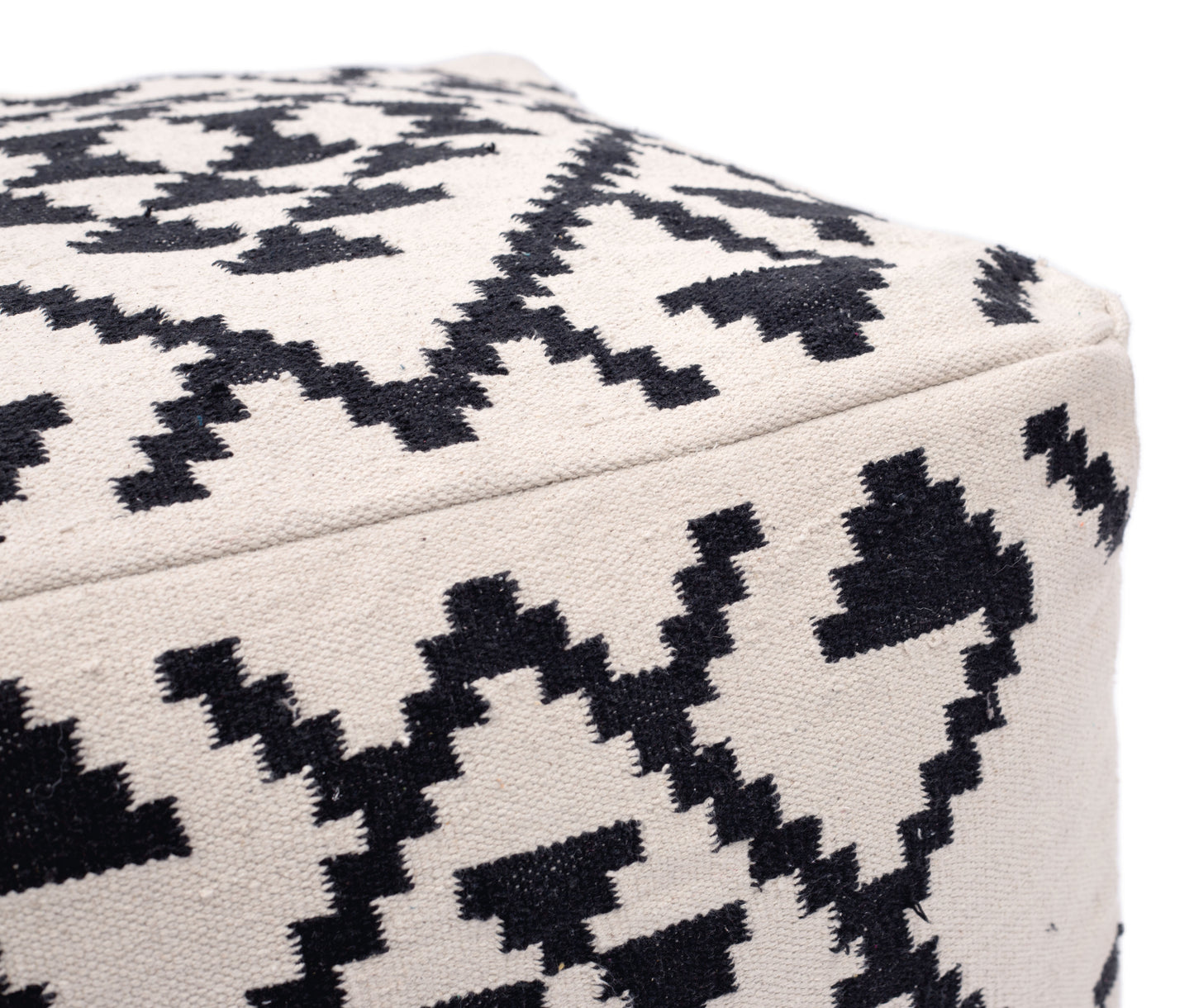 Lizardo Ottoman Beige & Black - Disselt Designs