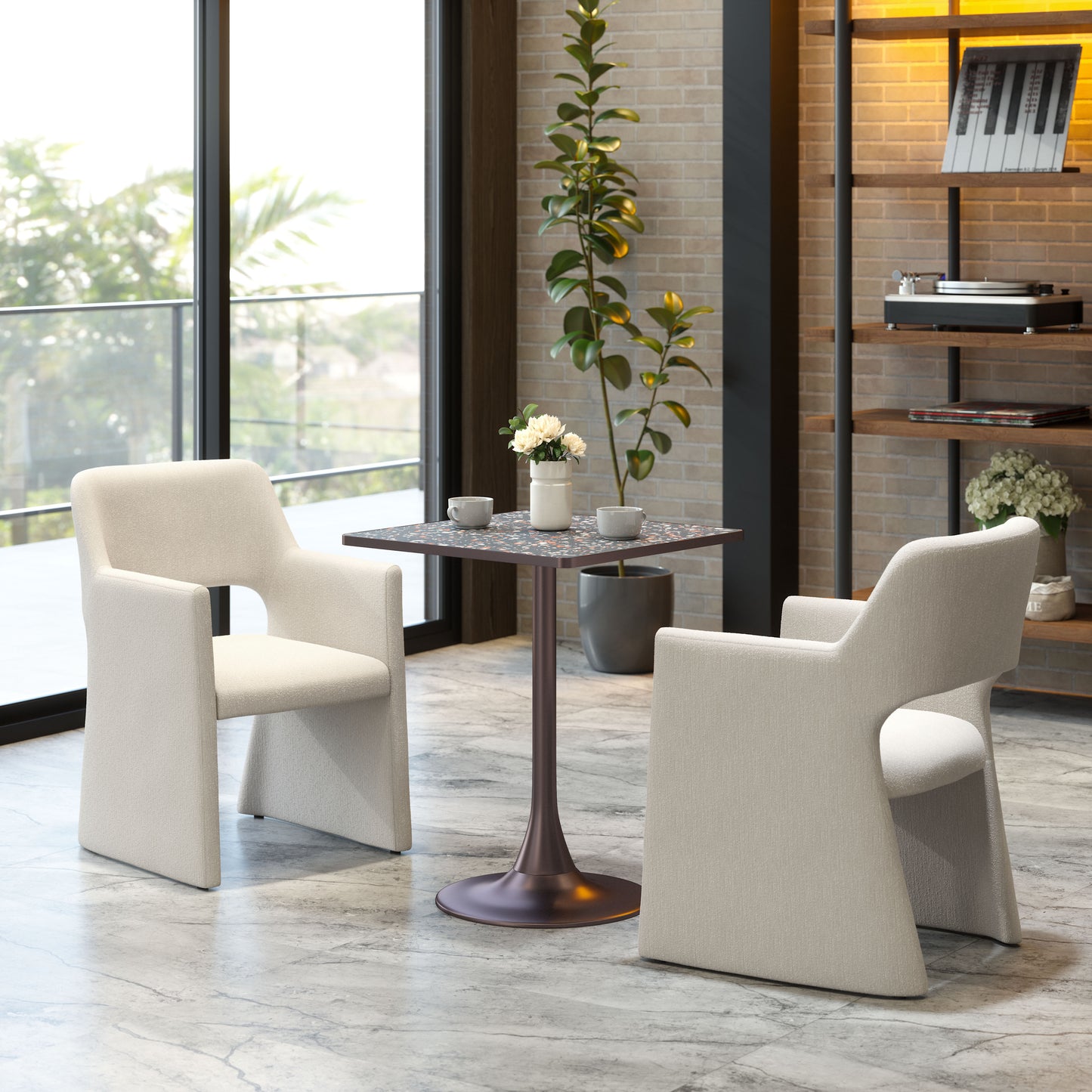 Minet Dining Chair Linen White - Disselt Designs