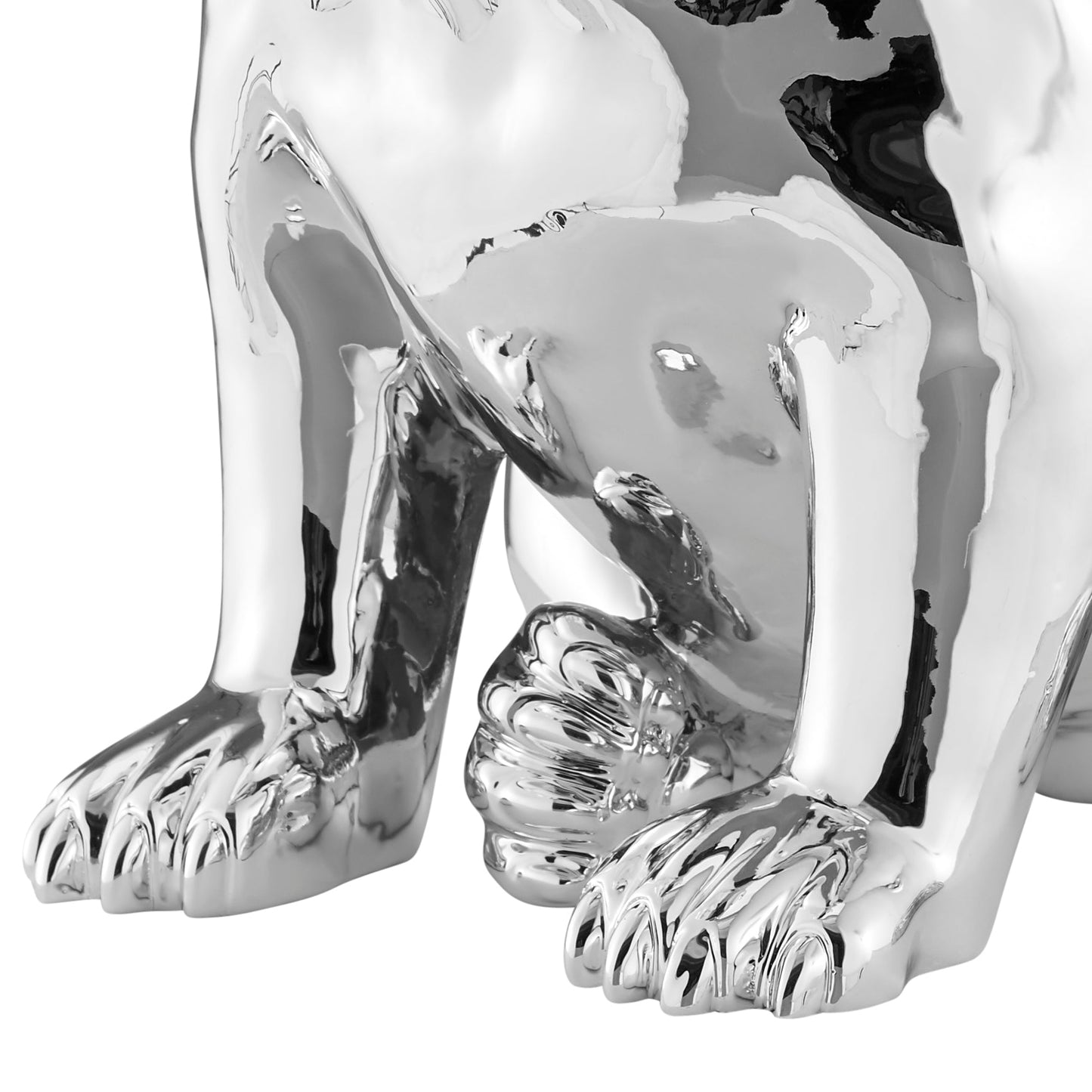 French Bulldog Sitting Sculpture // Chrome & Black - Disselt Designs