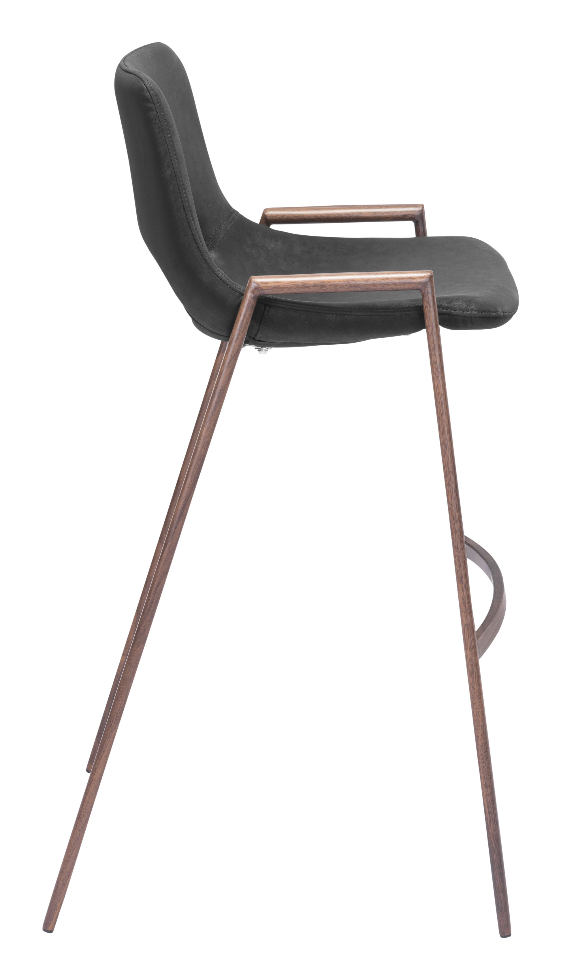 Desi Barstool (Set of 2) Black & Walnut - Disselt Designs