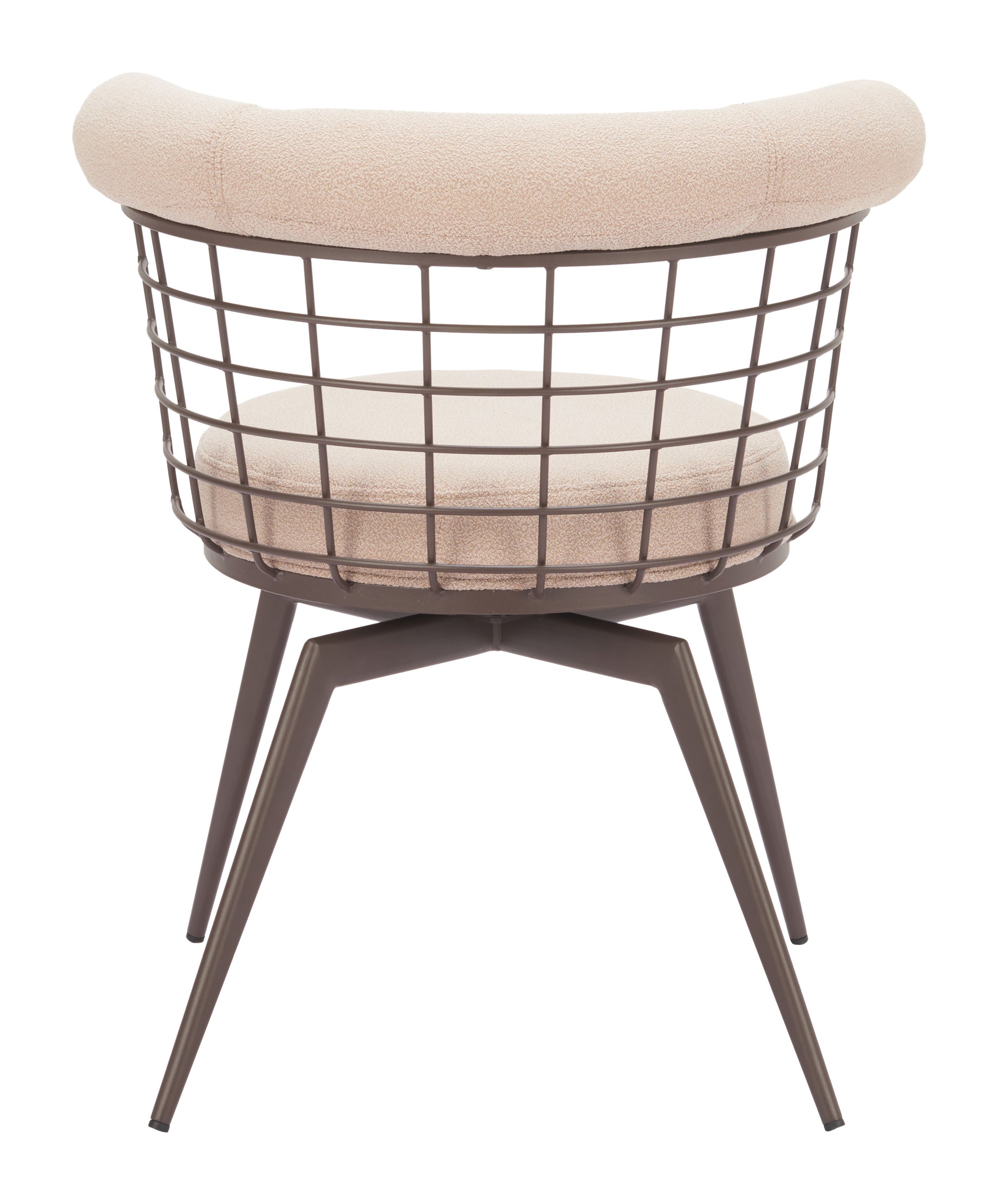 Saku Swivel Dining Chair Beige & Brown - Disselt Designs