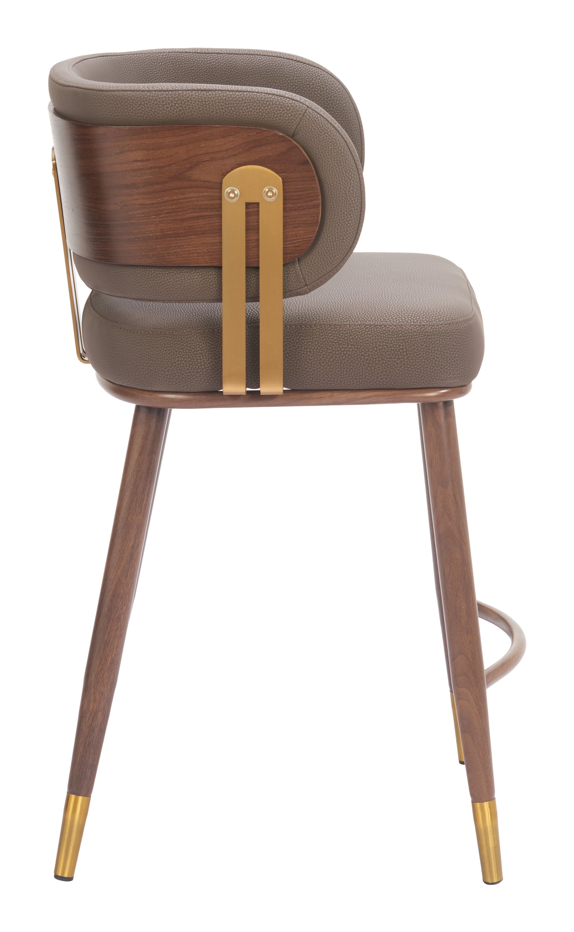 Brew Counter Stool Brown & Walnut - Disselt Designs