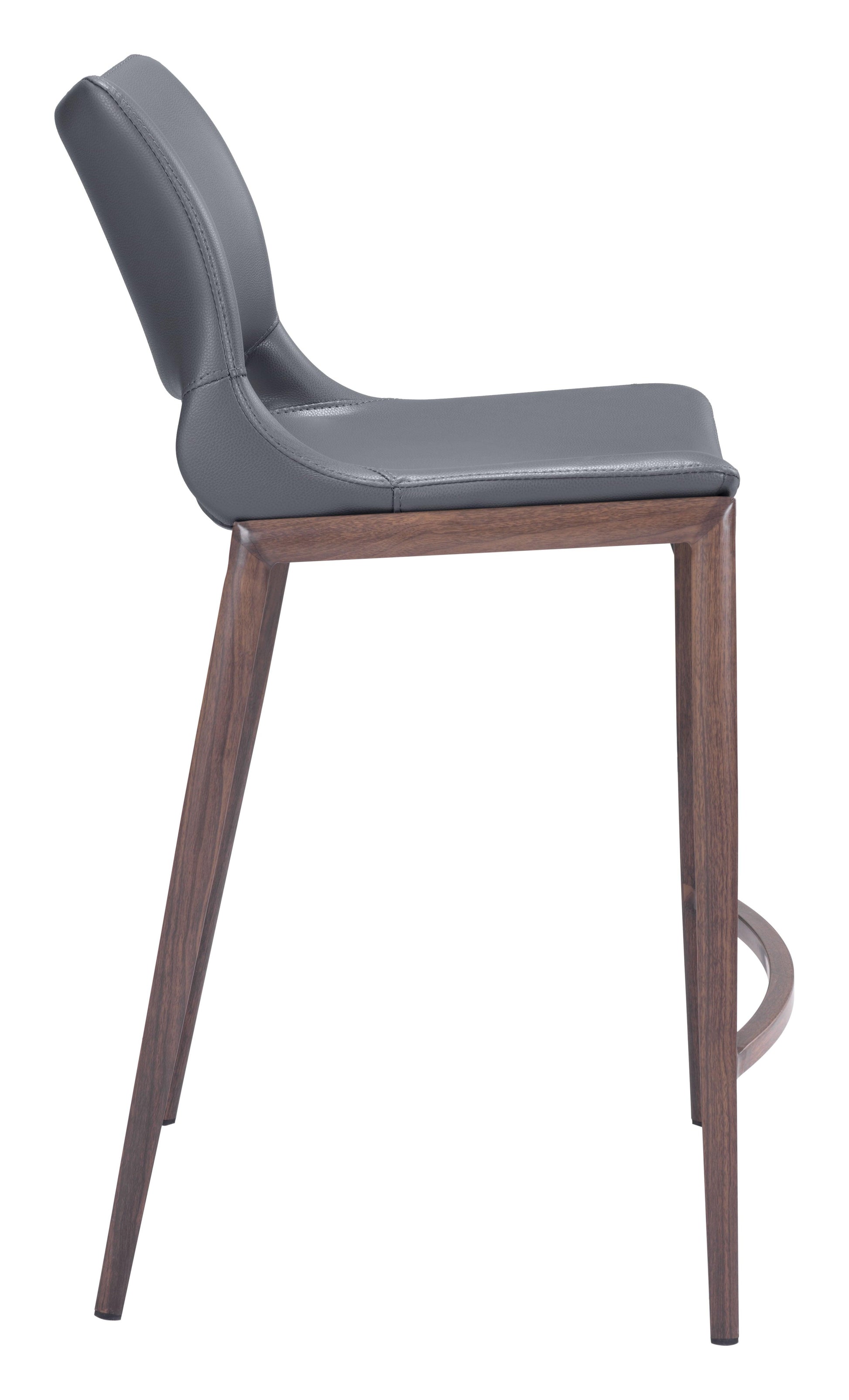 Ace Counter Stool (Set of 2) Dark Gray & Walnut - Disselt Designs