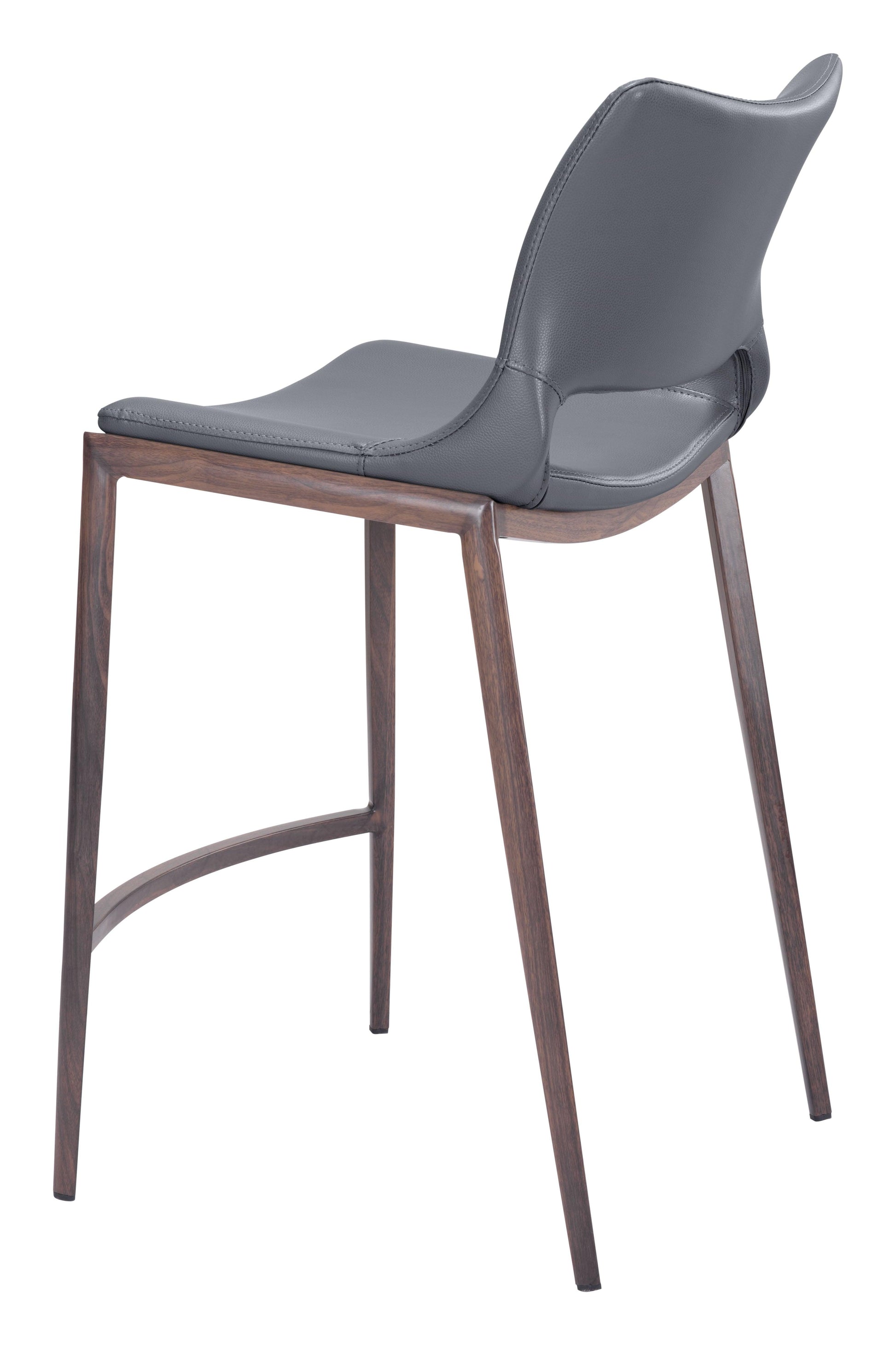 Ace Counter Stool (Set of 2) Dark Gray & Walnut - Disselt Designs