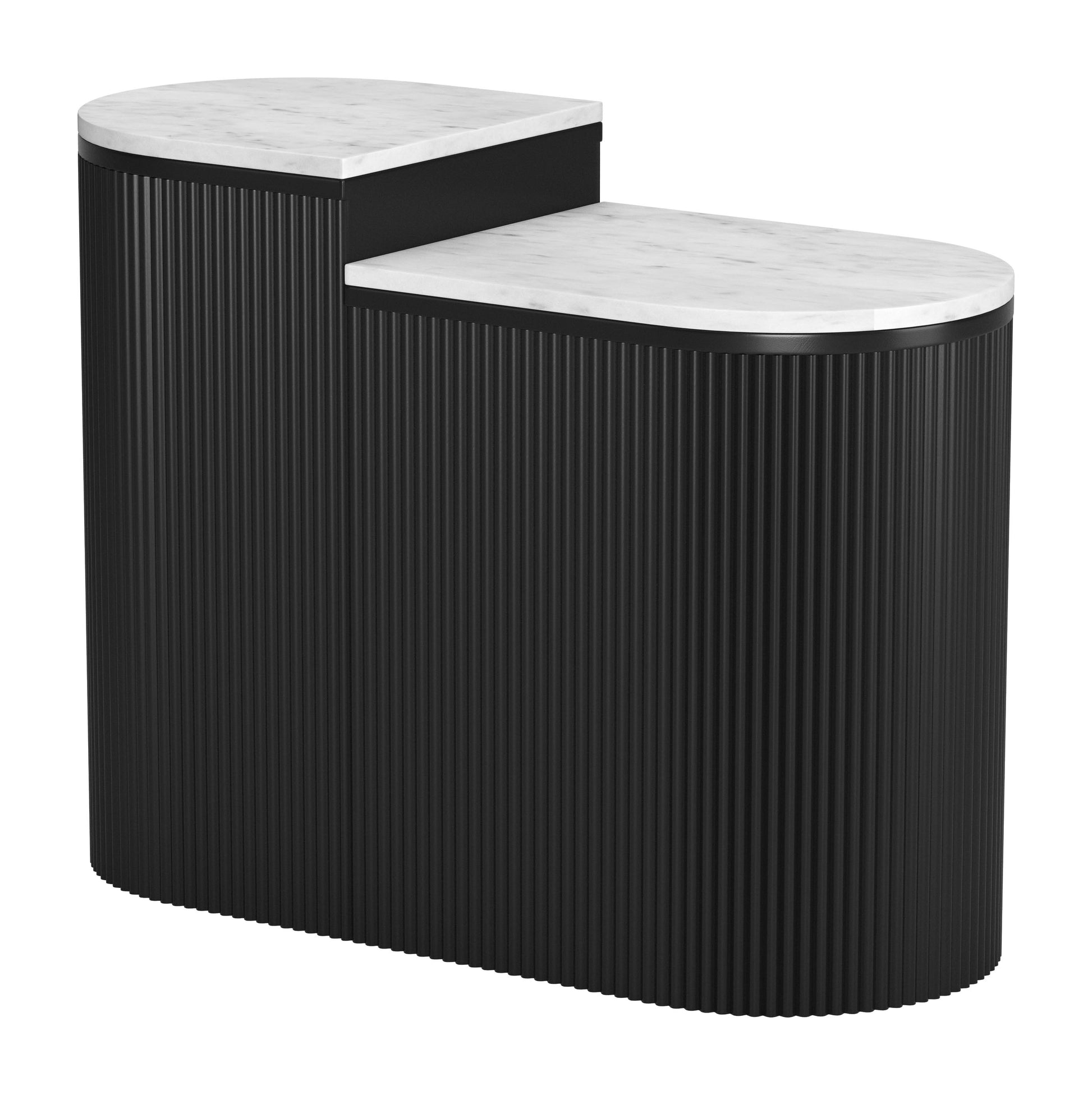 Ormara Side Table Set (2-Piece) White & Black - Disselt Designs