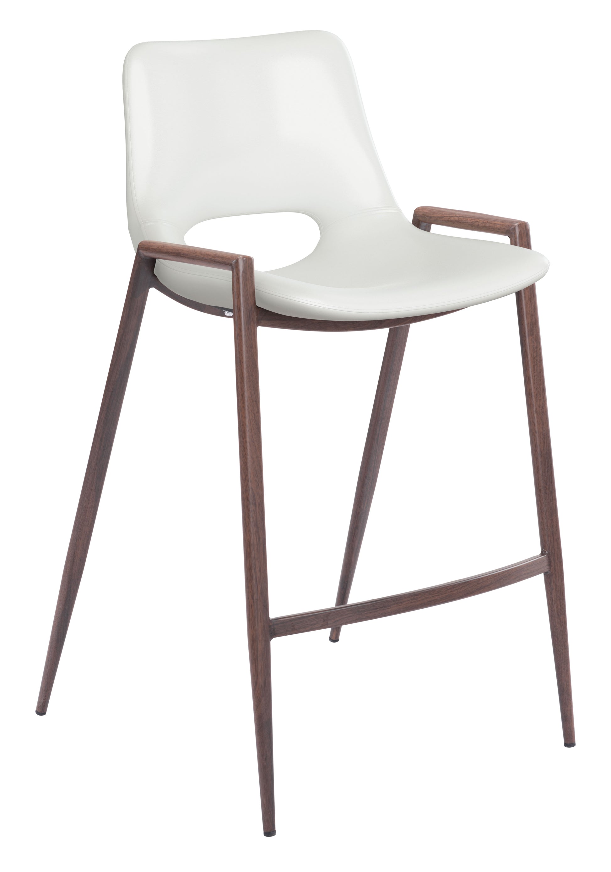 Desi Counter Stool (Set of 2) White & Walnut - Disselt Designs