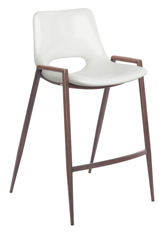 Desi Counter Stool (Set of 2) White & Walnut - Disselt Designs