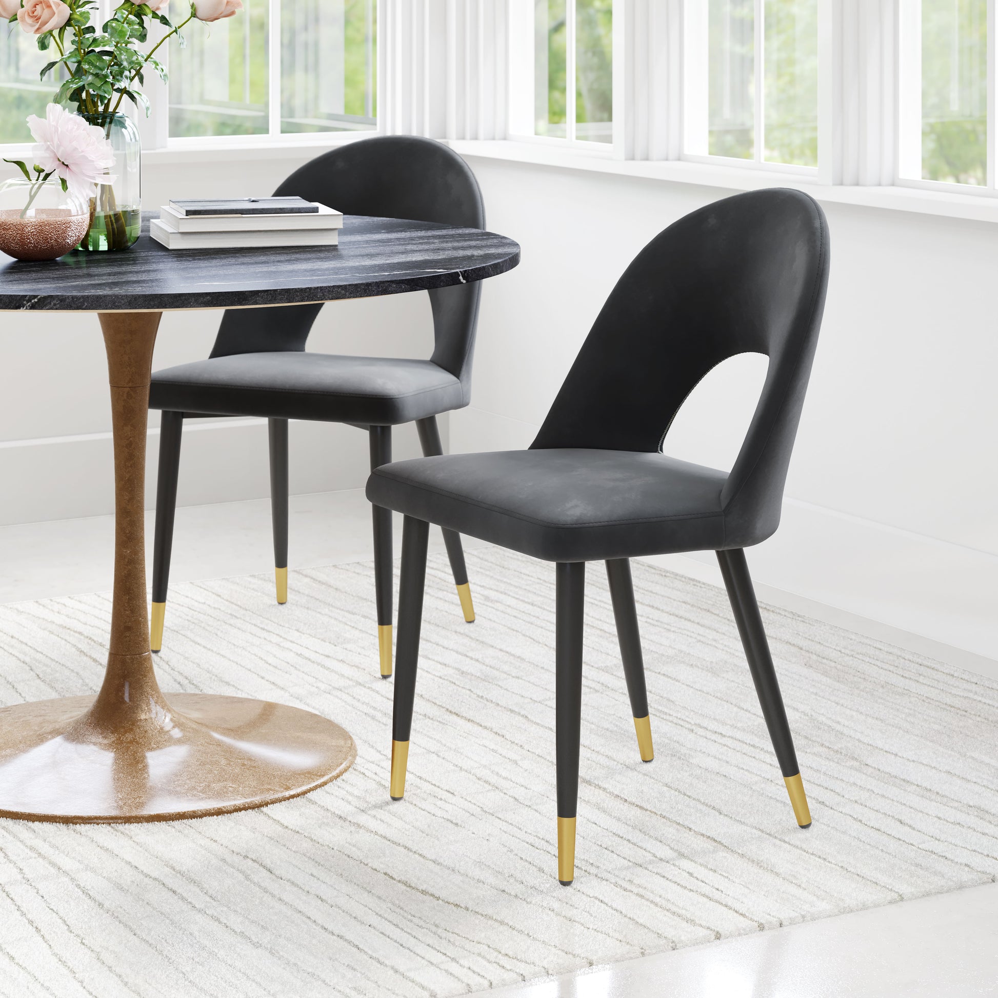 Menlo Dining Chair (Set of 2) Black - Disselt Designs