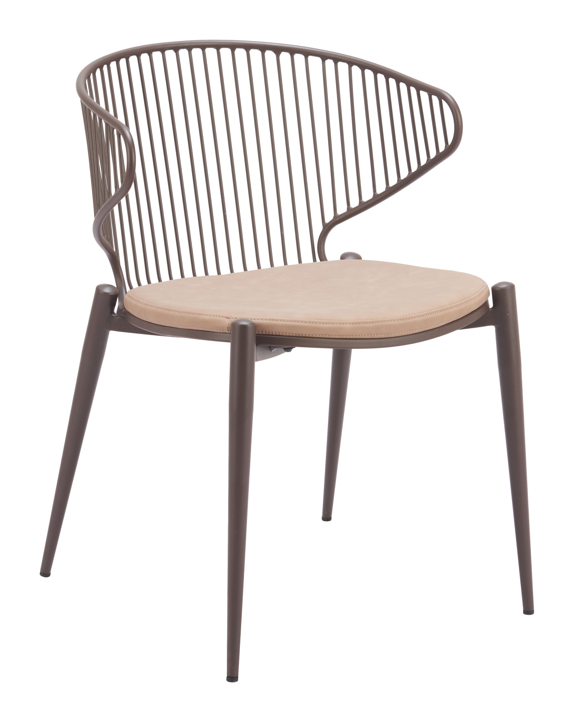Silues Dining Chair Taupe & Brown - Disselt Designs
