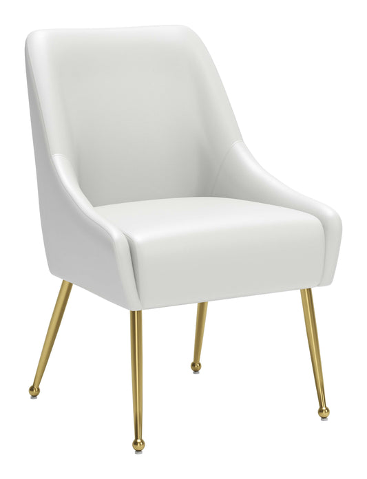 Maxine Dining Chair White & Gold - Disselt Designs