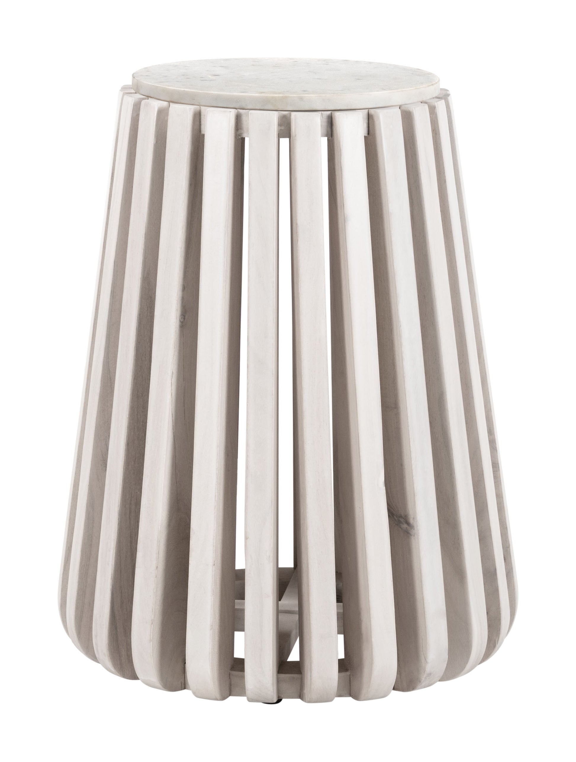 Cyprus Side Table White & Whitewashed - Disselt Designs