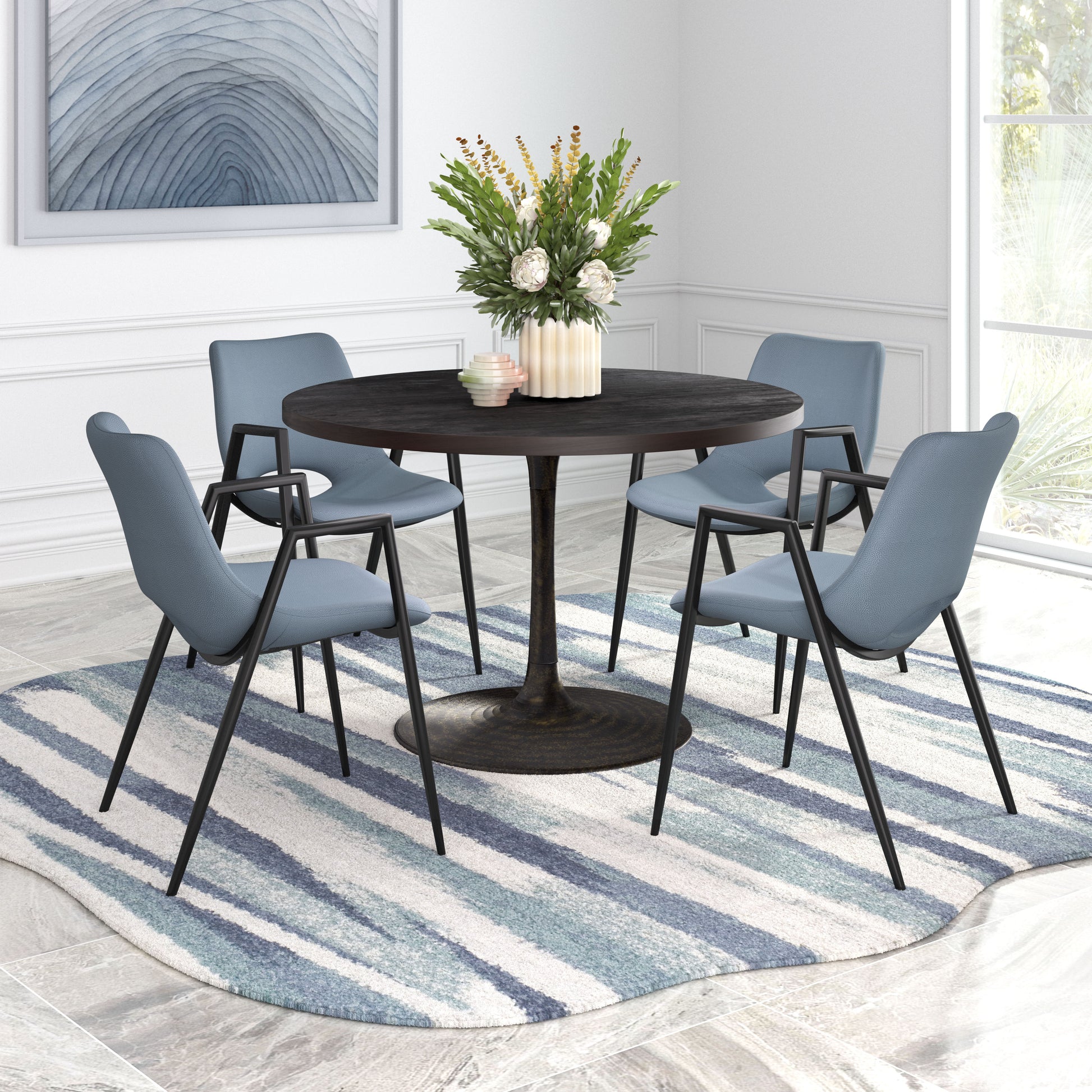 Desi Dining Chair (Set of 2) Azure Gray - Disselt Designs