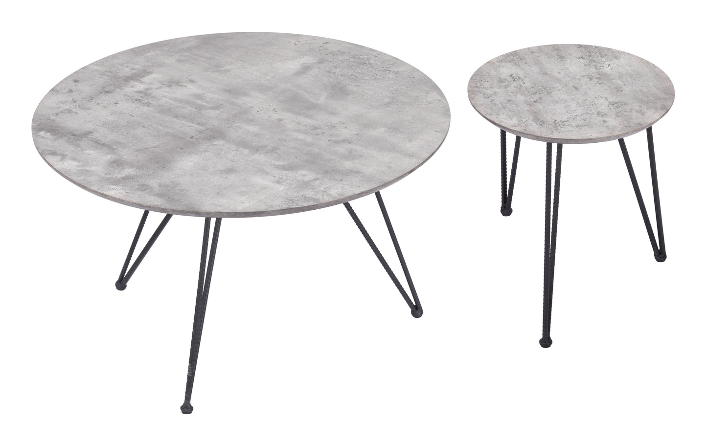 Kerris Coffee Table Set (2-Piece) Gray & Black - Disselt Designs