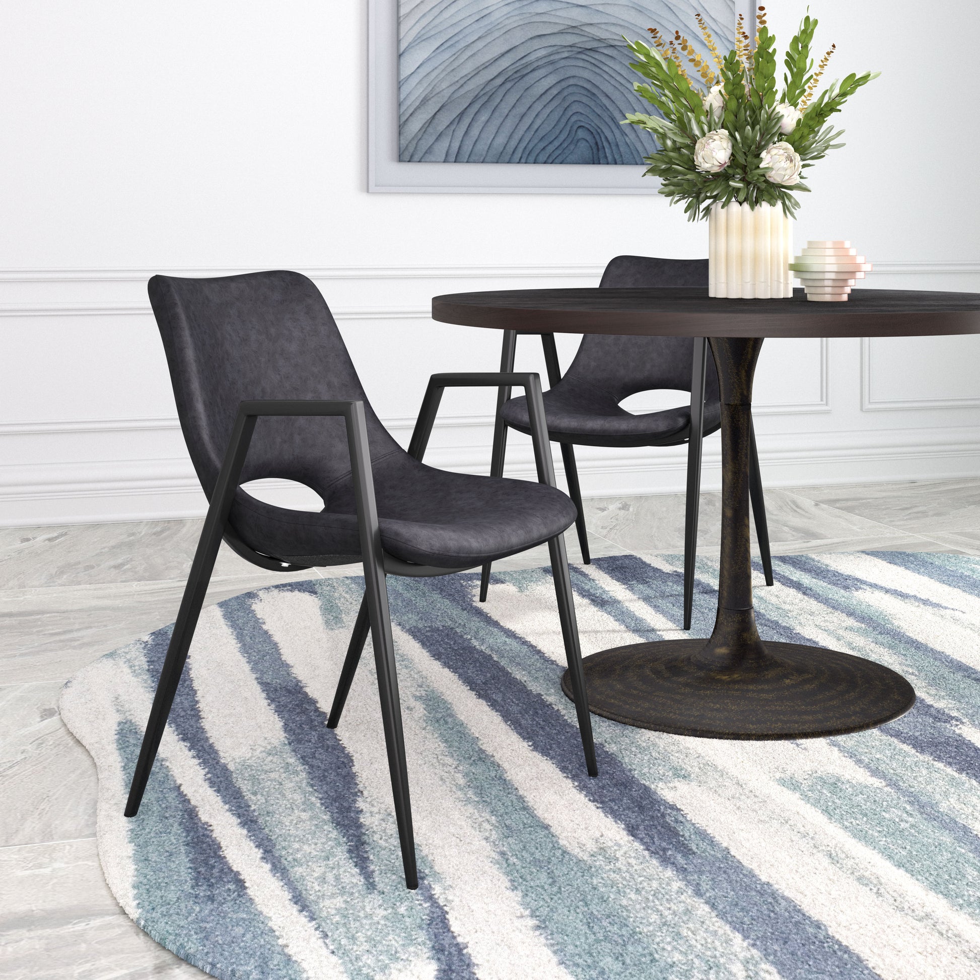 Desi Dining Chair (Set of 2) Black - Disselt Designs