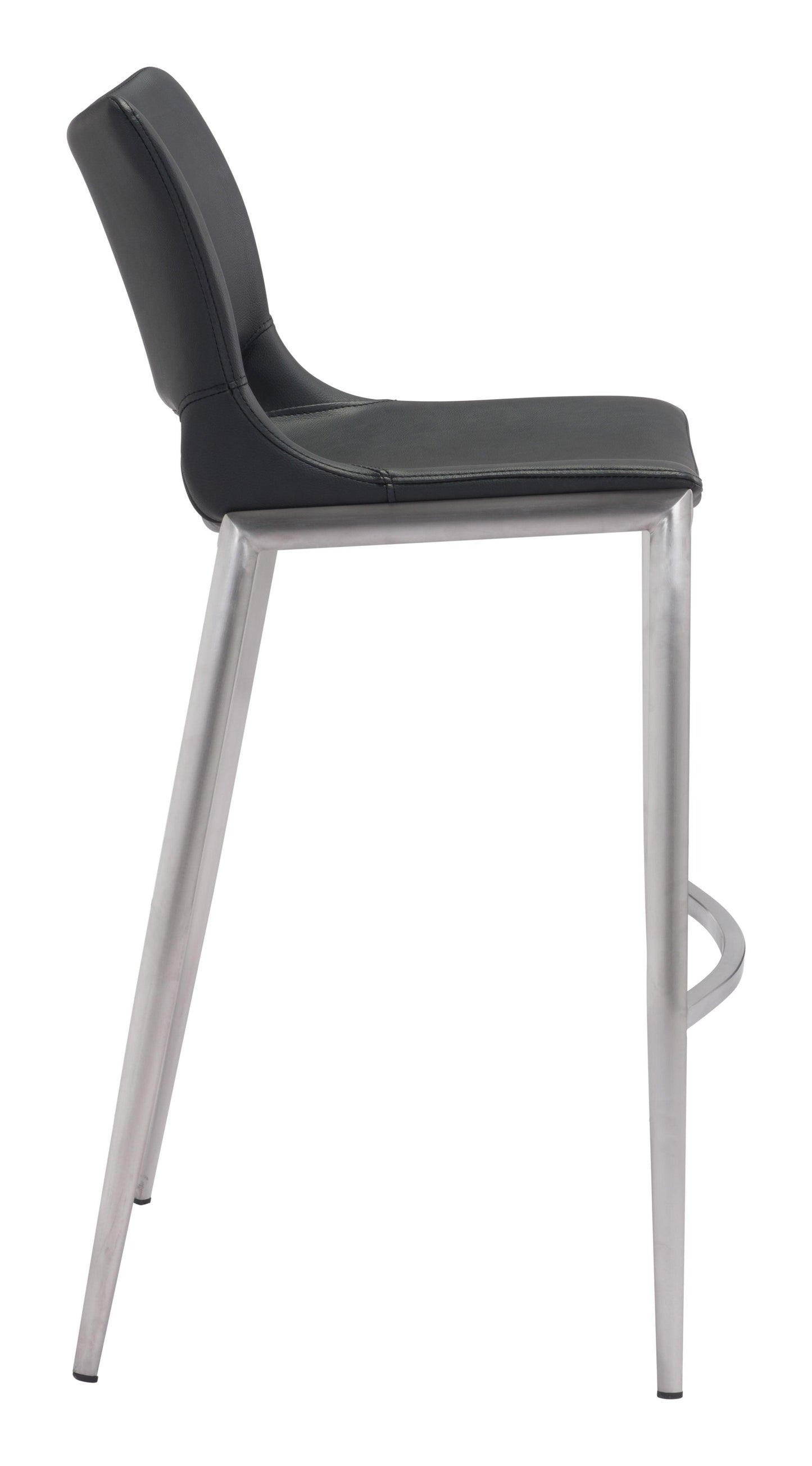 Ace Barstool (Set of 2) Black & Silver - Disselt Designs