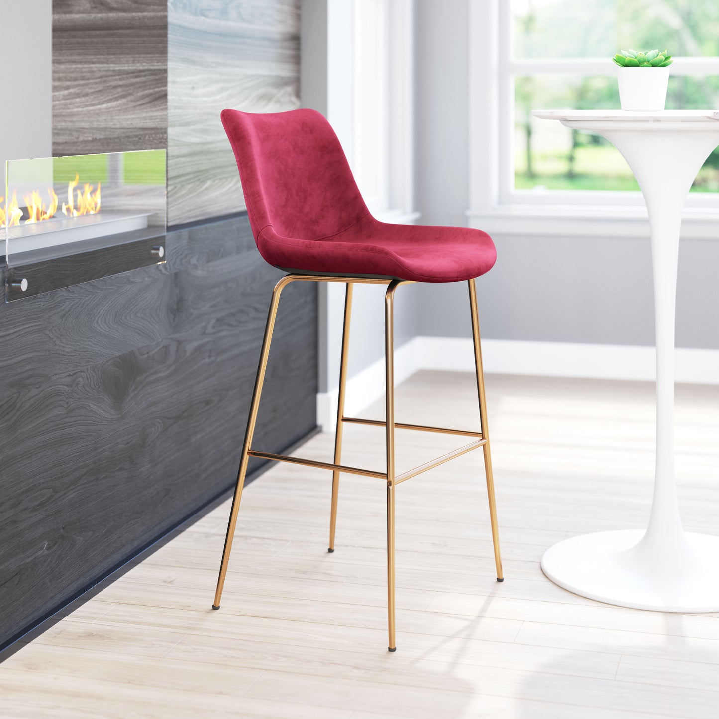 Tony Barstool Red & Gold - Disselt Designs